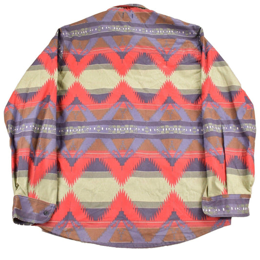 Proper Vintage Clothing > Men's Clothing > Shirts & Tees > Oxfords & Button Downs Vintage 1990s Earthbound Trading Co Aztec Pattern Button Up Shirt Heavy Weight / Vintage Cowboy Shirt / Rodeo Shirt / South Western