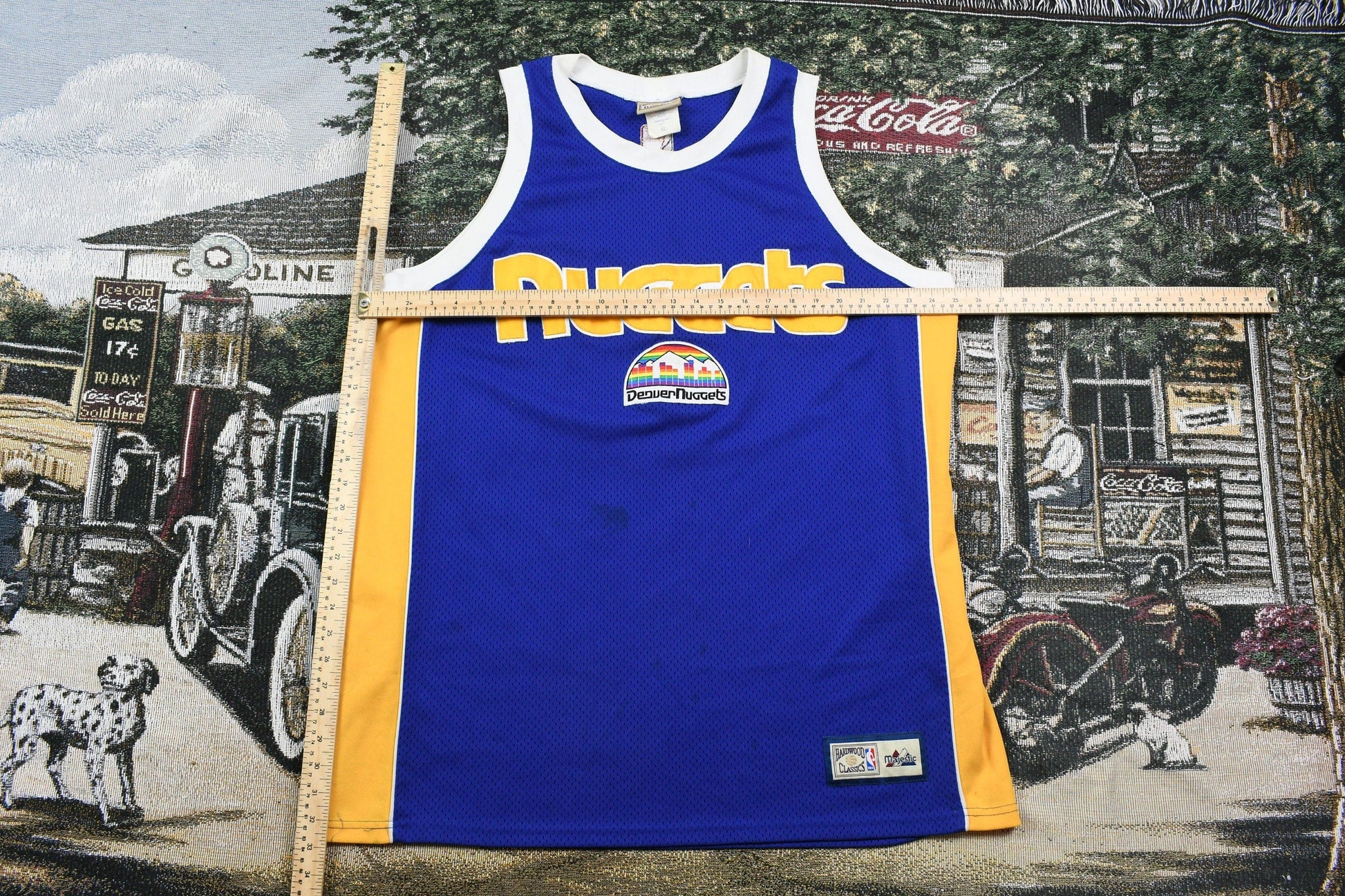Proper Vintage Clothing > Men's Clothing > Sports & Fitness Vintage 1990s Denver Nuggets Hardwood Classics NBA Basketball Jersey / 90s Jersey / NBA Sportswear / Made In USA