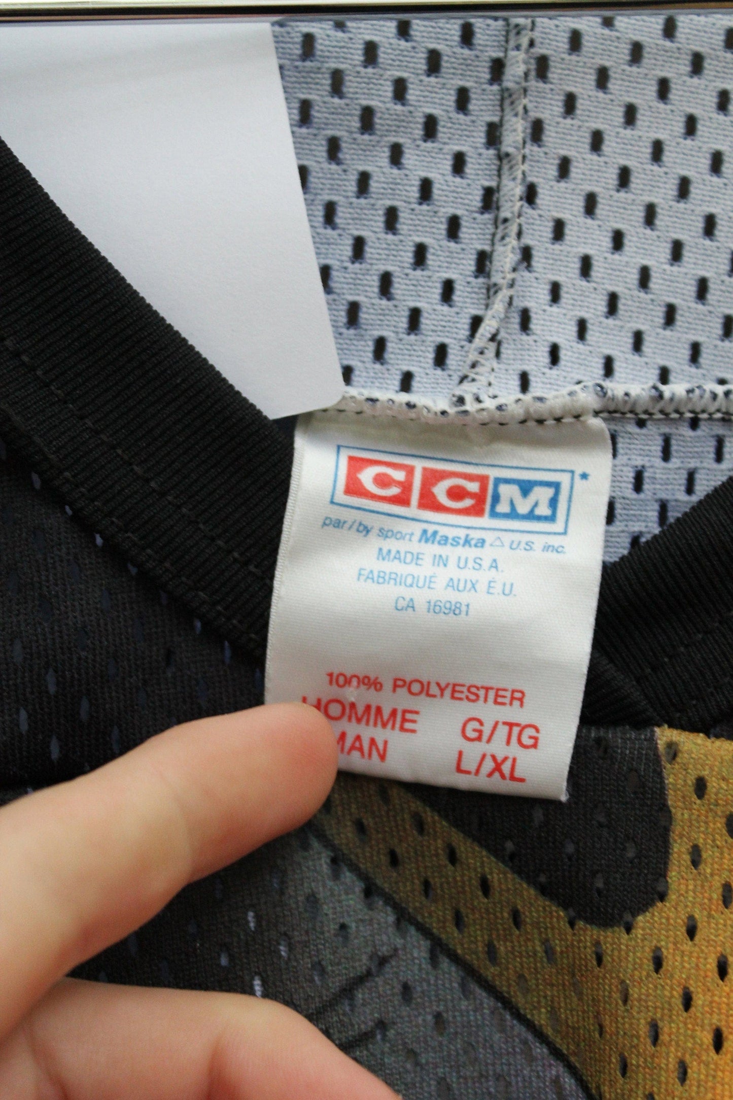 Proper Vintage Clothing > Men's Clothing > Sports & Fitness Vintage 1990s Pittsburgh Penguins NHL CCM Hockey Jersey /All Over Print / Pittsburgh Penguins / Sportswear / Made In USA