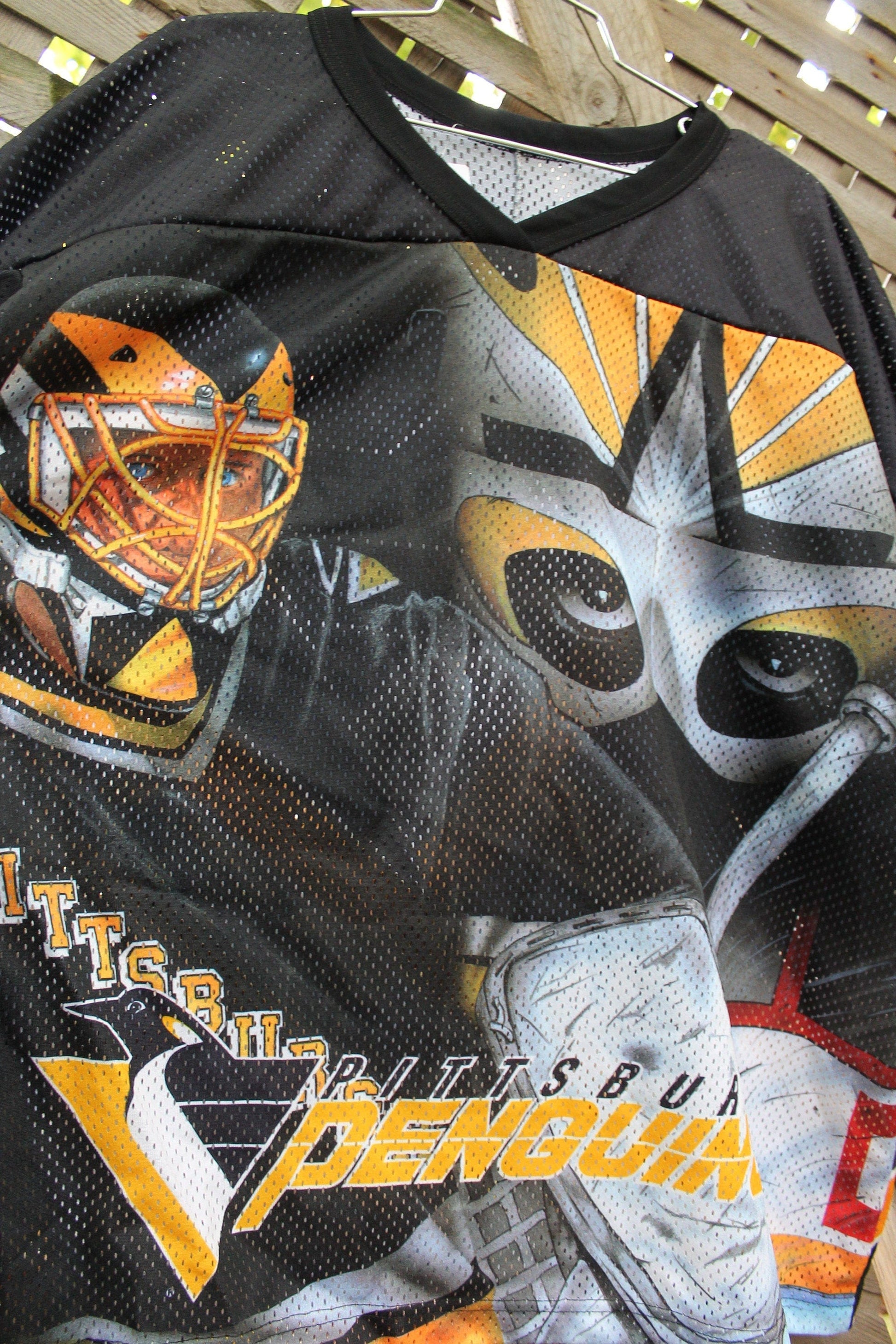 Proper Vintage Clothing > Men's Clothing > Sports & Fitness Vintage 1990s Pittsburgh Penguins NHL CCM Hockey Jersey /All Over Print / Pittsburgh Penguins / Sportswear / Made In USA