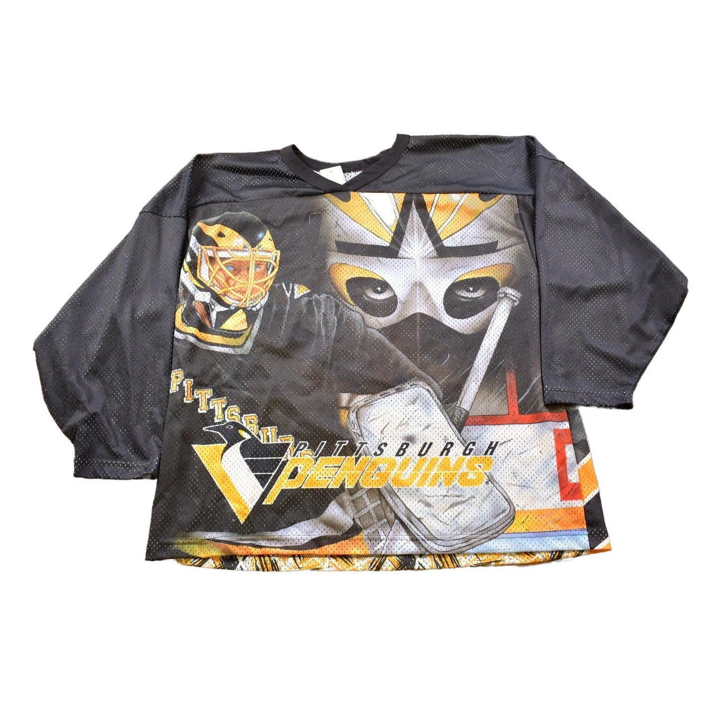 Proper Vintage Clothing > Men's Clothing > Sports & Fitness Vintage 1990s Pittsburgh Penguins NHL CCM Hockey Jersey /All Over Print / Pittsburgh Penguins / Sportswear / Made In USA