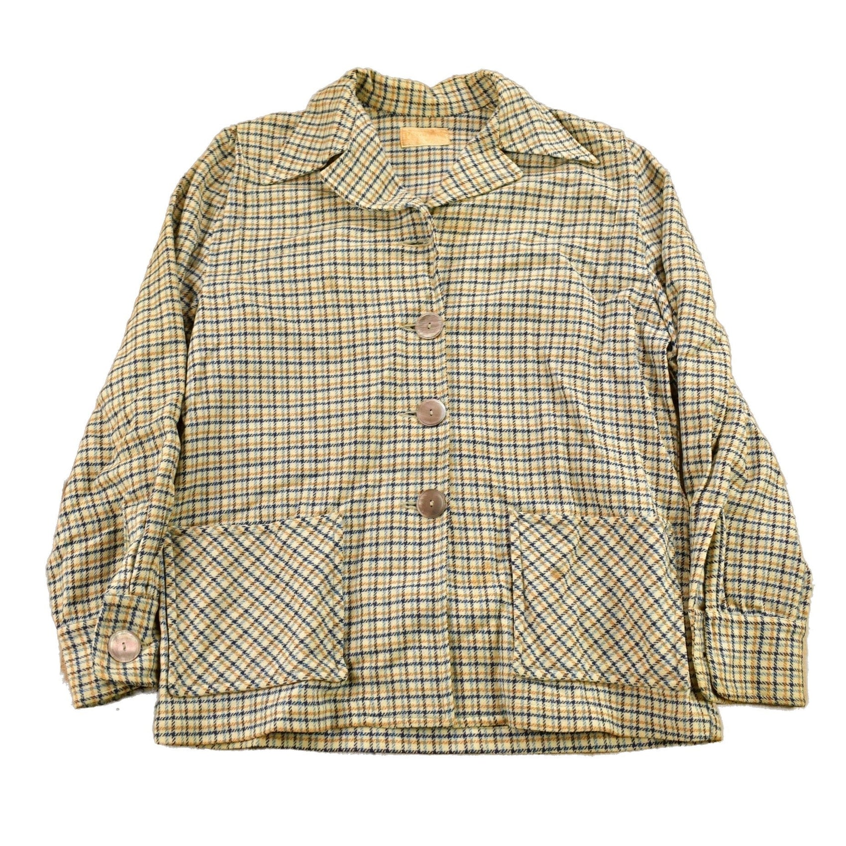 Proper Vintage Clothing > Women's Clothing > Blazers & Suits > Blazers Vintage 1950s Pendleton Plaid Button Up Blazer Jacket / 100% Virgin Wool / True Vintage / Made In USA / Flannel