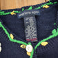 Proper Vintage Clothing > Women's Clothing > Hoodies & Sweatshirts > Sweatshirts Vintage 1990s Eagles Eye Floral Theme Embroidered Knit Cardigan Sweater / Fall Sweater / Patchwork