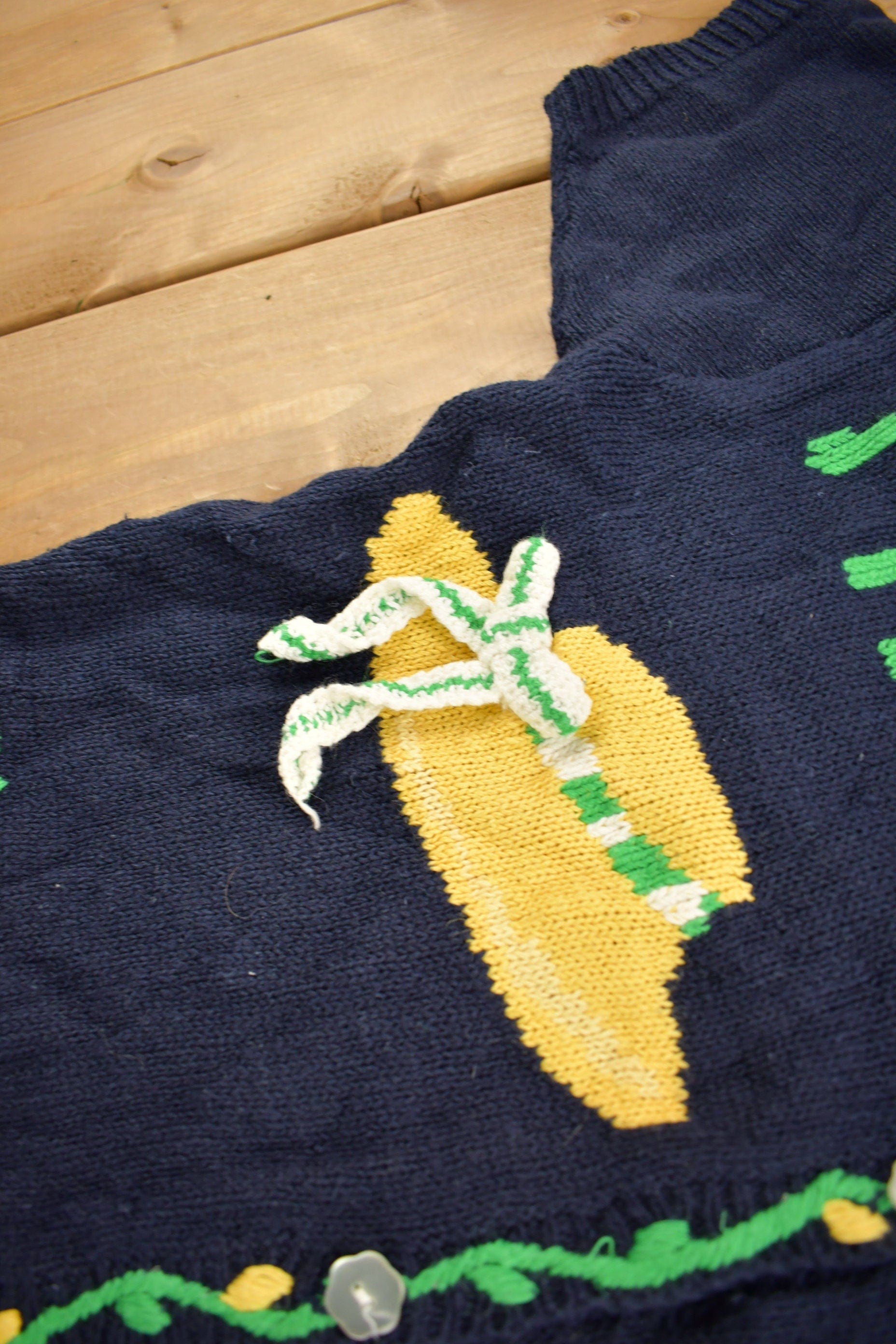 Proper Vintage Clothing > Women's Clothing > Hoodies & Sweatshirts > Sweatshirts Vintage 1990s Eagles Eye Floral Theme Embroidered Knit Cardigan Sweater / Fall Sweater / Patchwork