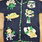 Proper Vintage Clothing > Women's Clothing > Hoodies & Sweatshirts > Sweatshirts Vintage 1990s Eagles Eye Floral Theme Embroidered Knit Cardigan Sweater / Fall Sweater / Patchwork