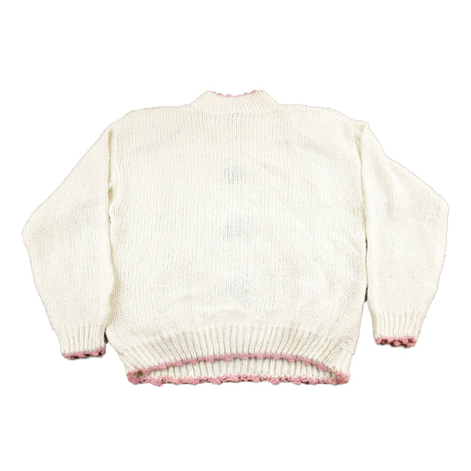 Proper Vintage Clothing > Women's Clothing > Sweaters > Cardigans Vintage 1980s Maggie Lawrence Floral Knitted Sweater / Vintage 80s Pattern Sweater / Cut N Sew