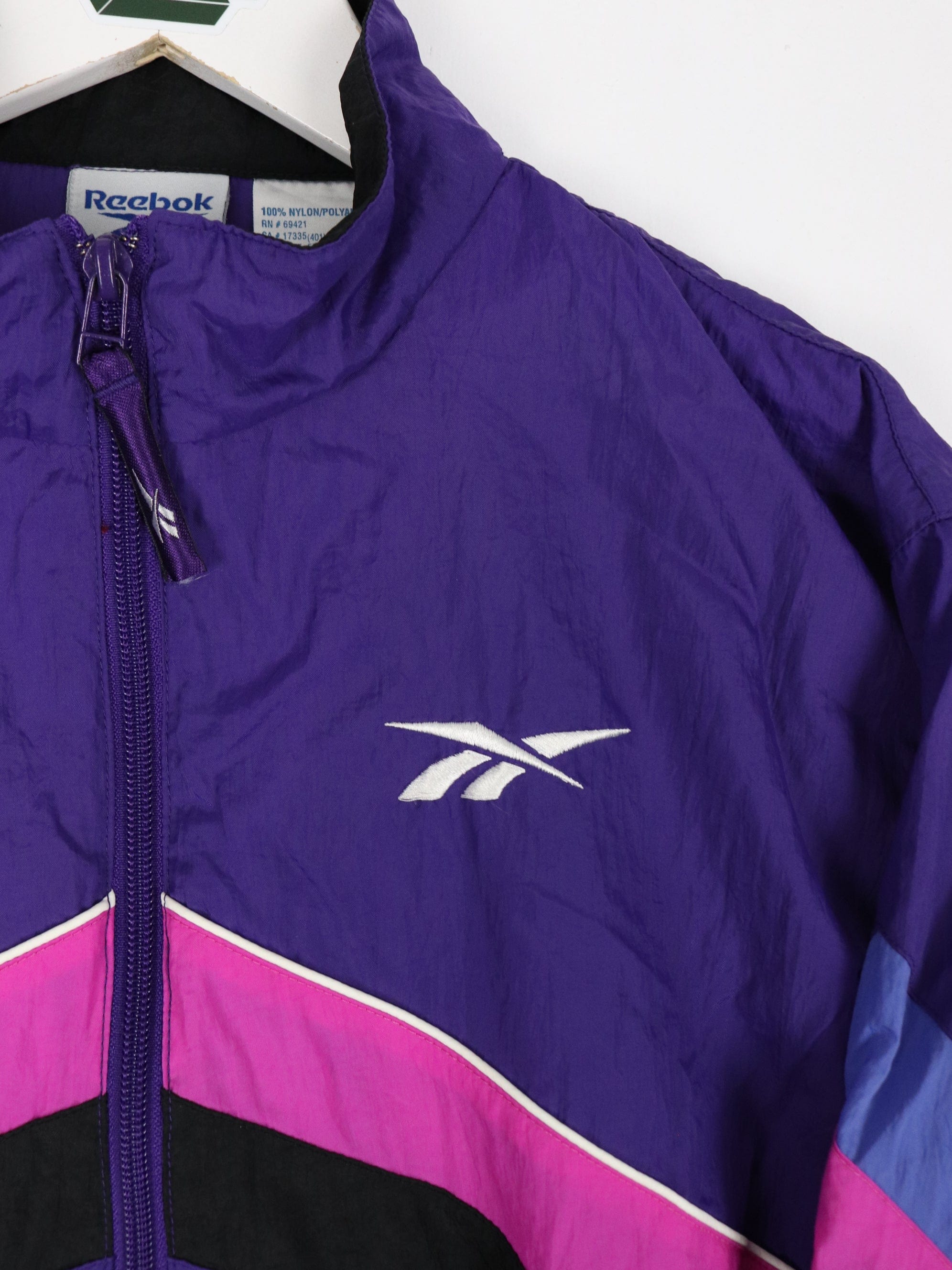 Vintage Reebok Windbreaker Womens Large Purple Jacket Y2K – Proper Vintage