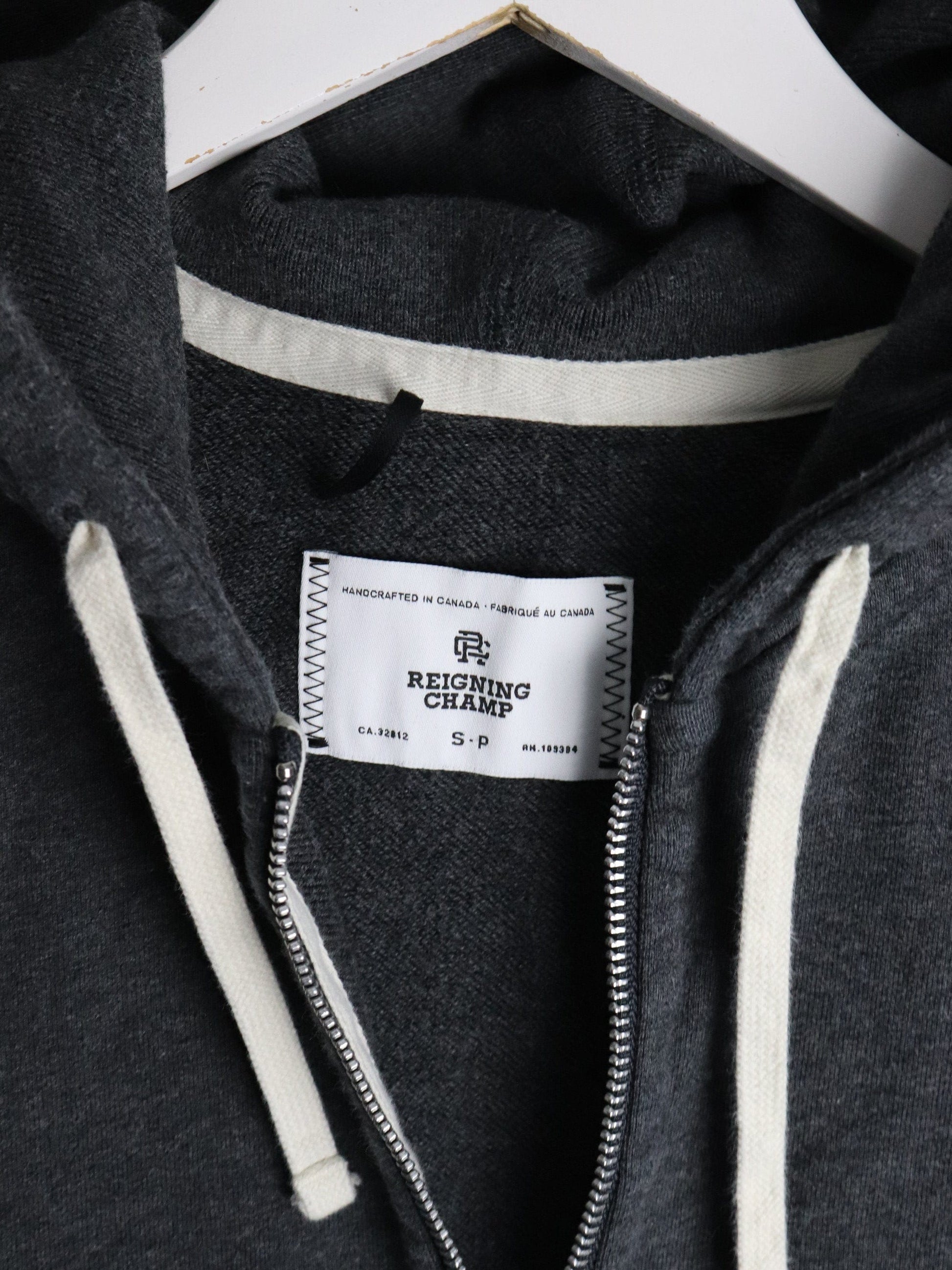 Reigning Champ Sweatshirt Mens Small Grey Full Zip Hoodie from propervintagecanada