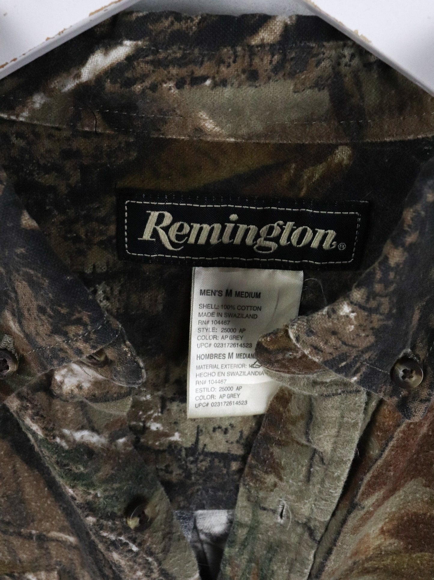 Remington Shirt Mens Medium Brown Tree Camo from propervintagecanada