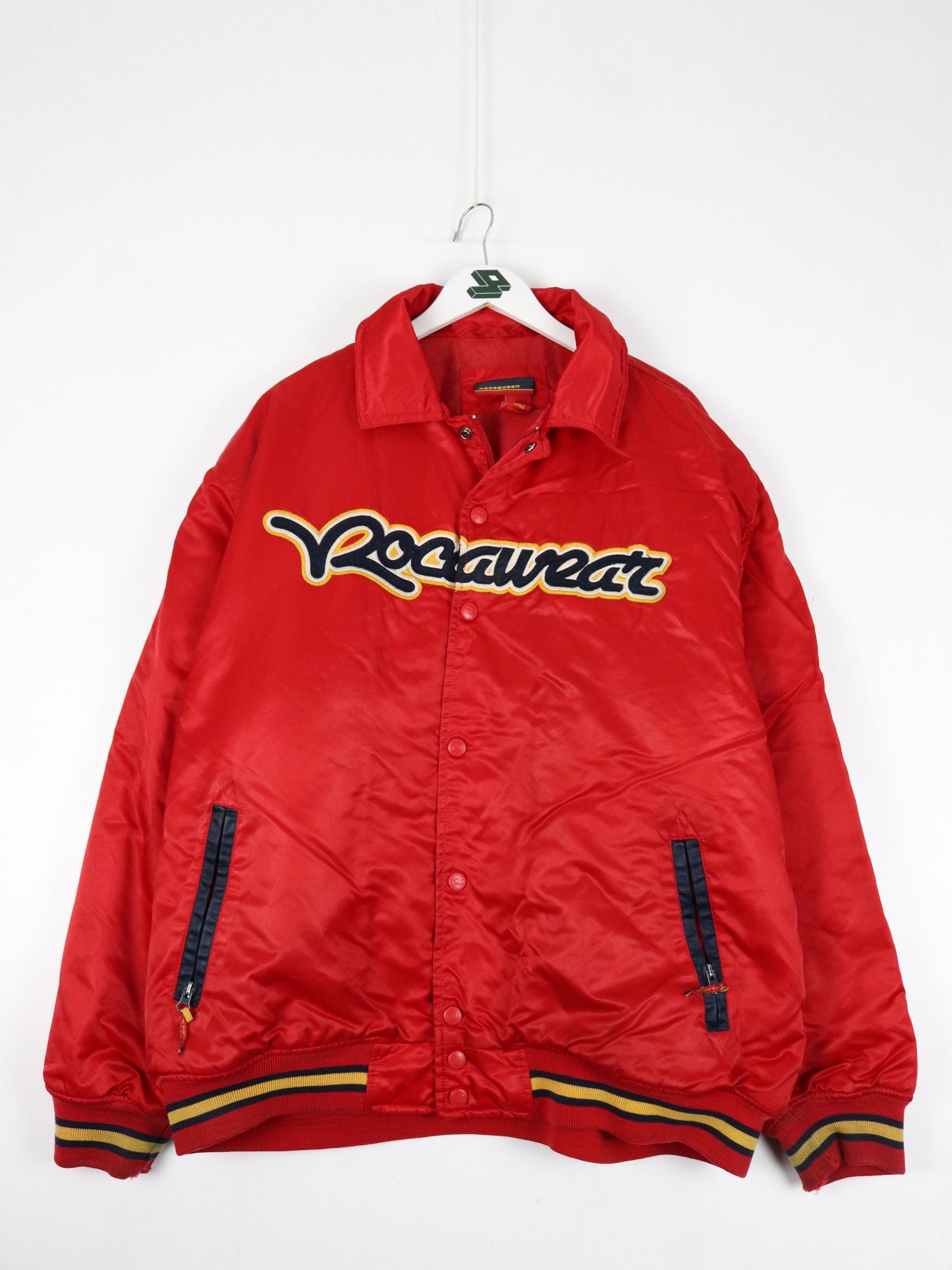 Vintage Nautica Jacket Mens XL Gren Red Reversible Fleece Coat