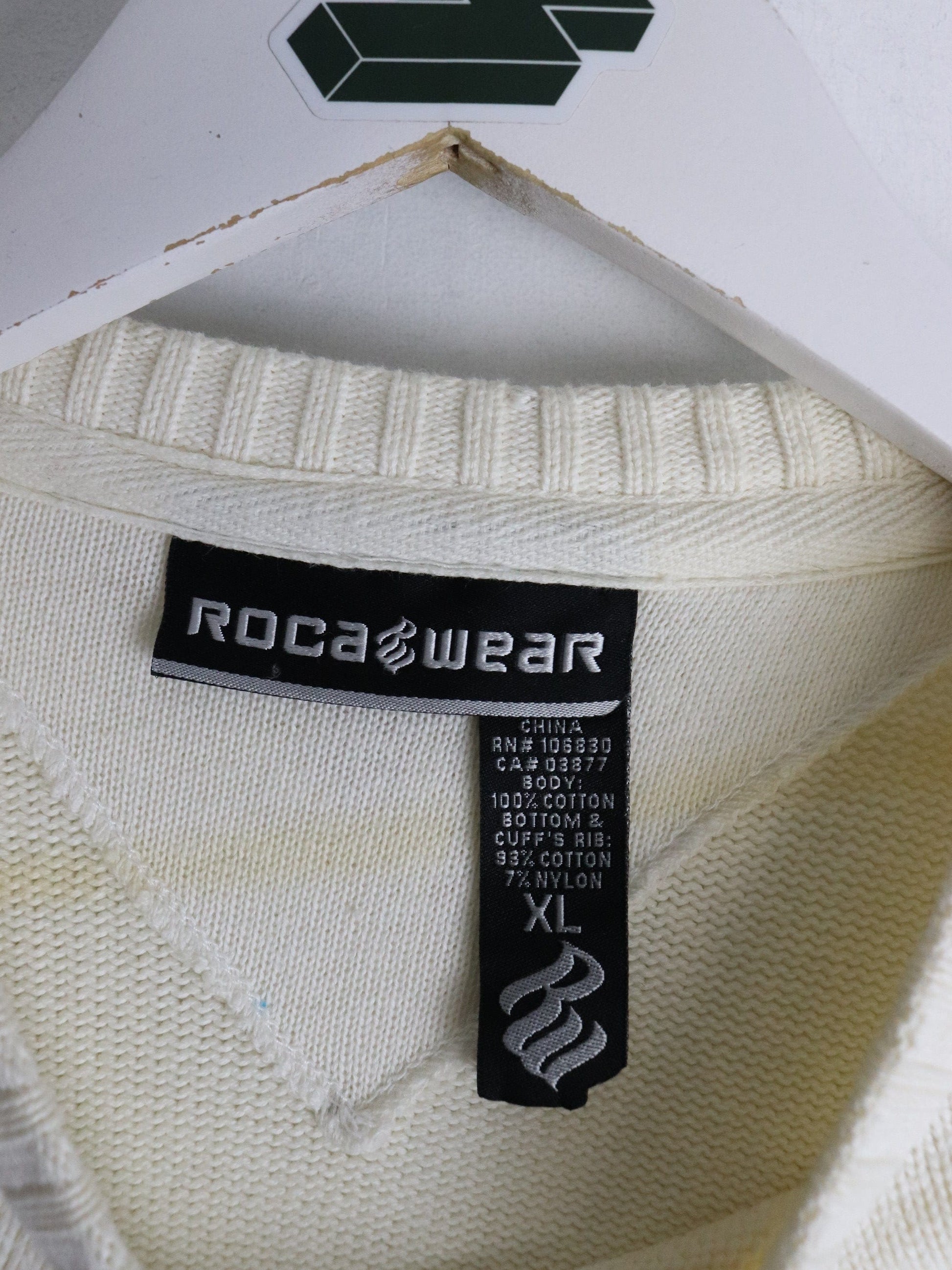 Rocawear Sweater Mens XL Beige Knit Y2K from propervintagecanada