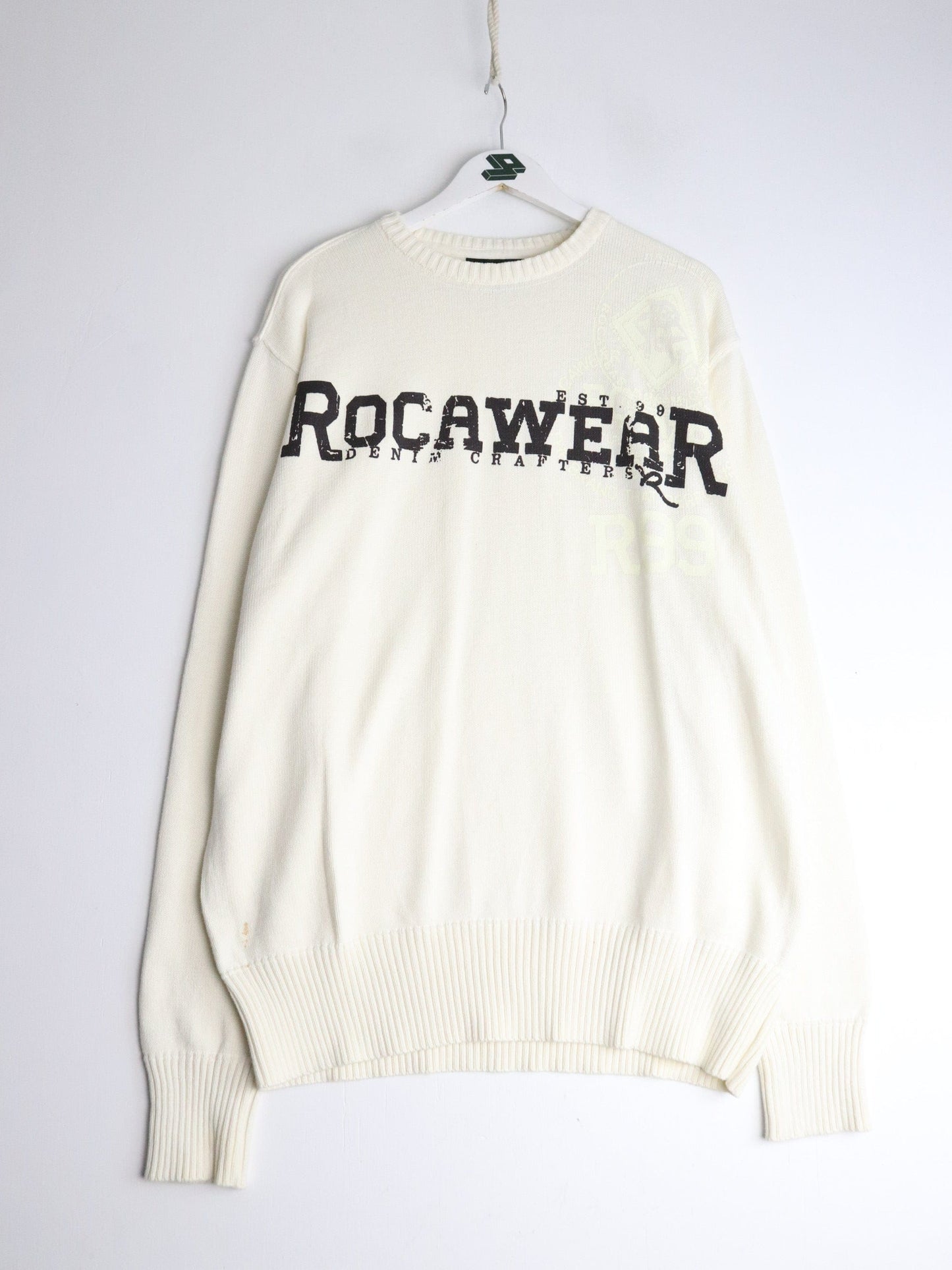 Rocawear Sweater Mens XL Beige Knit Y2K from propervintagecanada