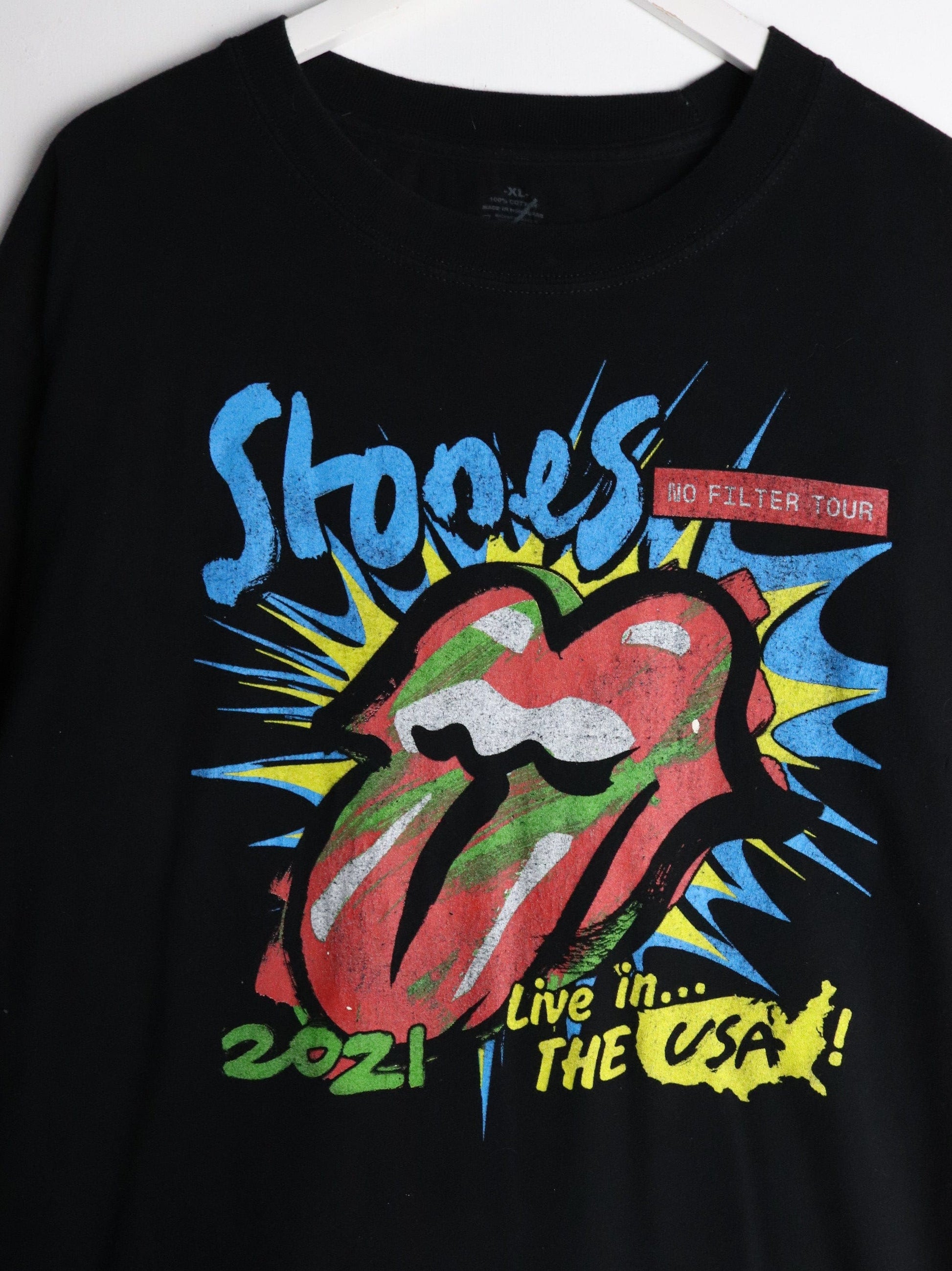 Rolling Stones T Shirt Mens XL Black Tour 2021 from propervintagecanada