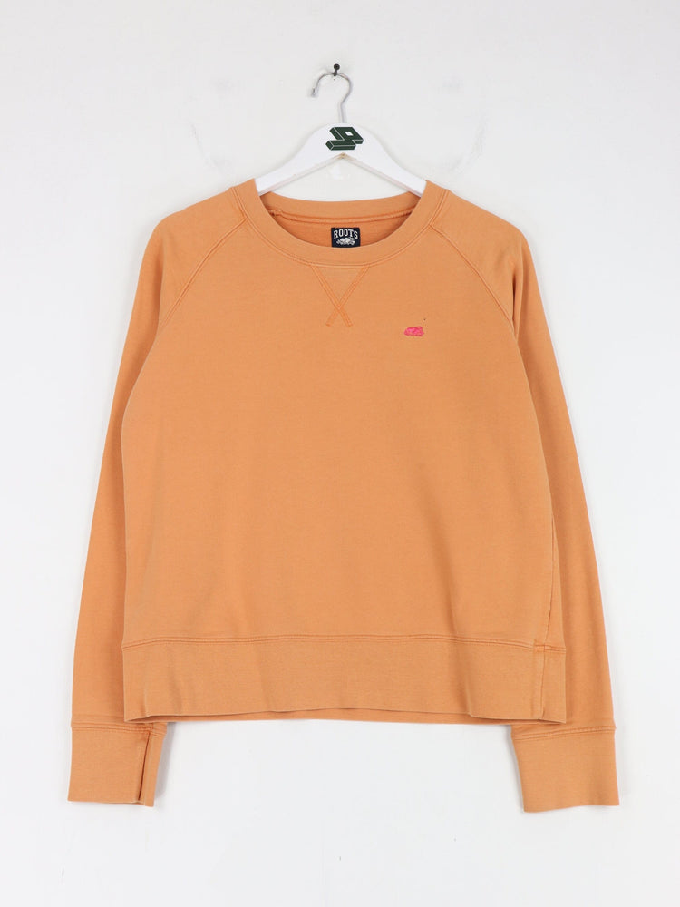 Roots Sweatshirt Fits Womens Medium Orange Athletic Sweater from propervintagecanada