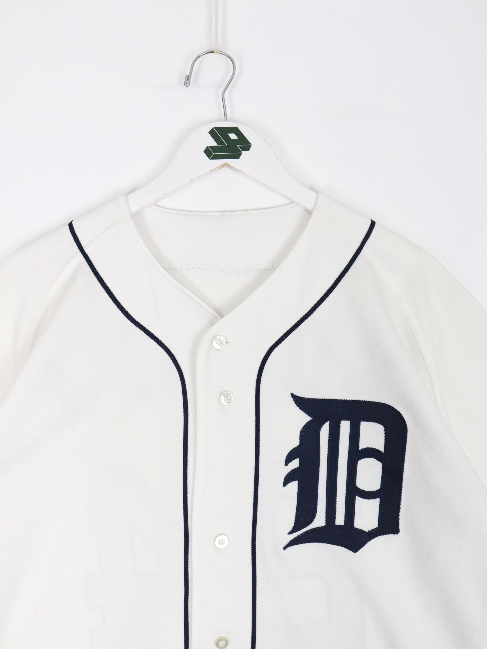 Vintage Detroit Tigers Baseball Jersey Mens 42 White MLB Russell