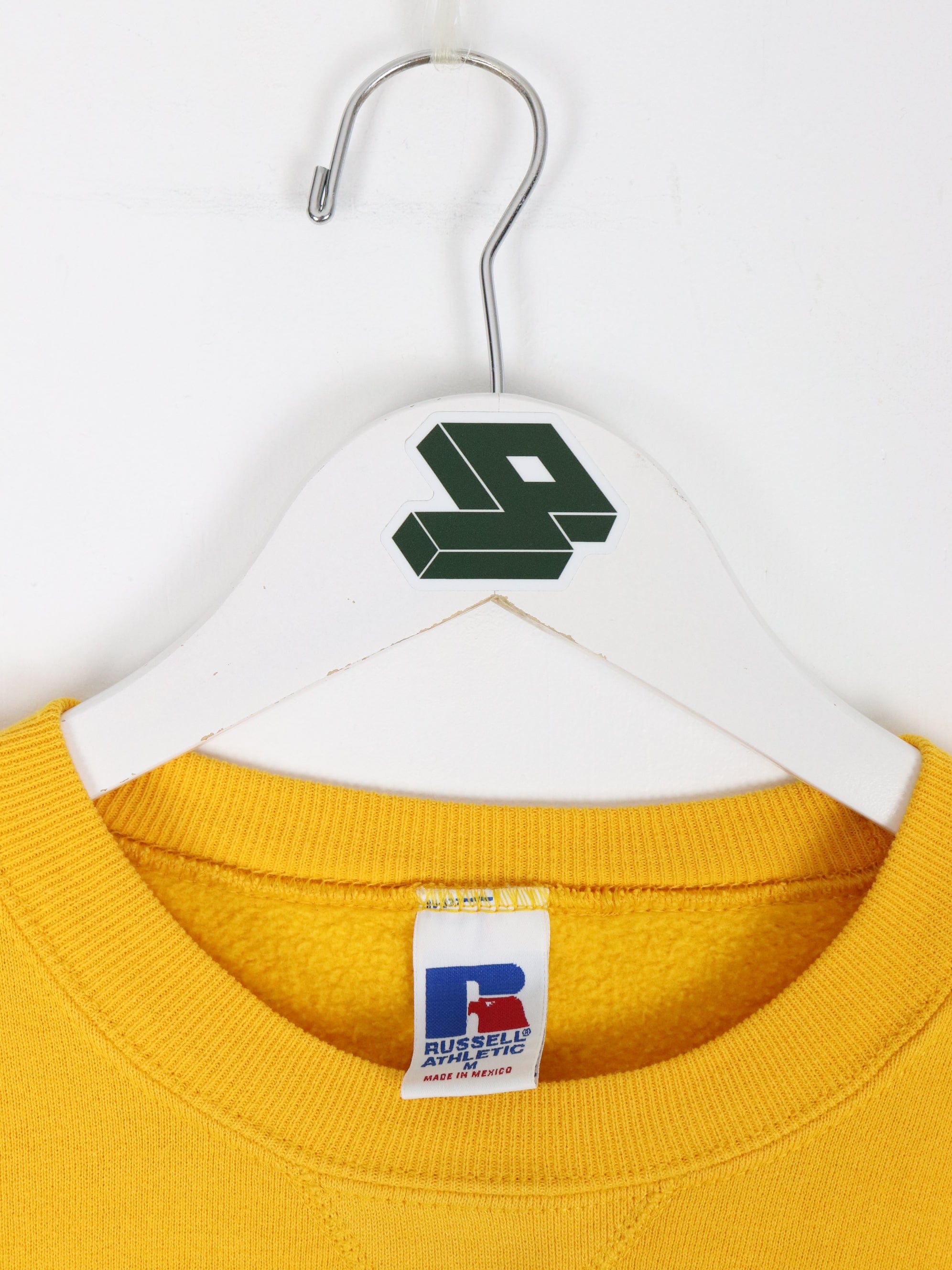 Vintage Russell Athletic Sweatshirt Mens Medium Yellow Blank Sweater