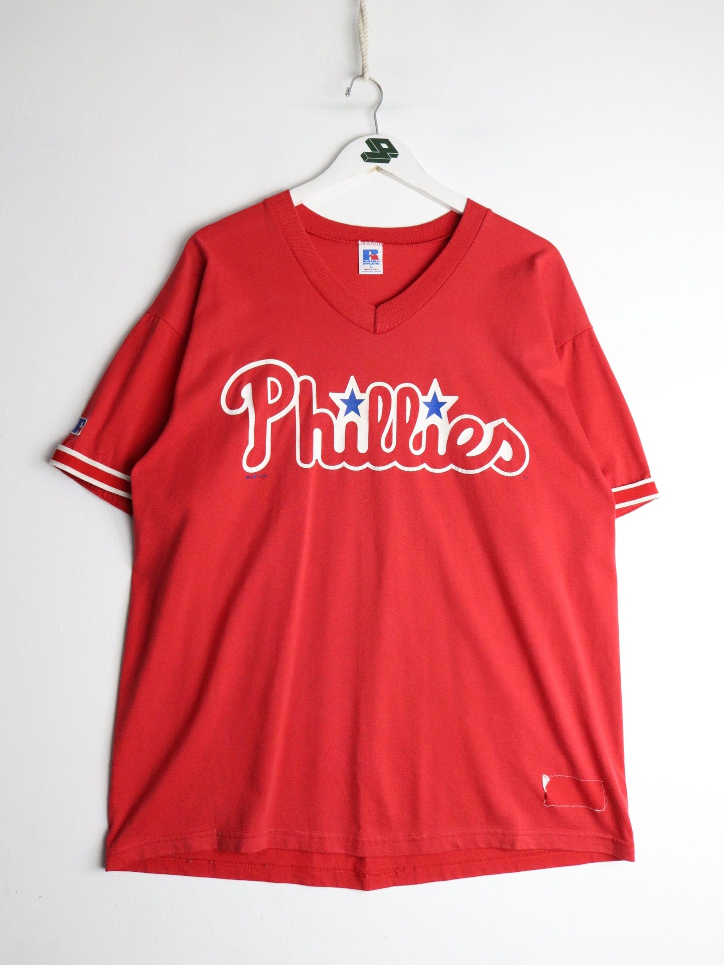 Russell Athletic T-Shirts & Tank Tops Vintage Philadelphia Phillies T Shirt Mens XL Red V Neck 90s MLB