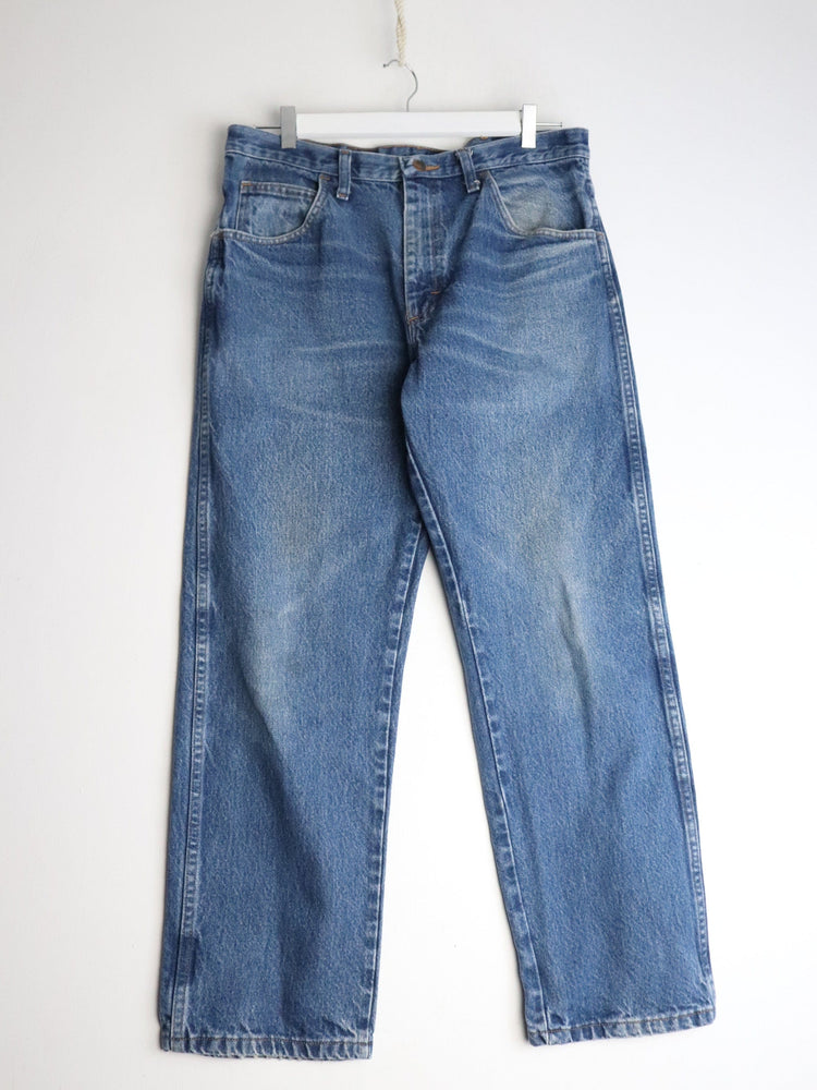 Rustler Pants Mens 34 x 29 Blue Denim Jeans from propervintagecanada
