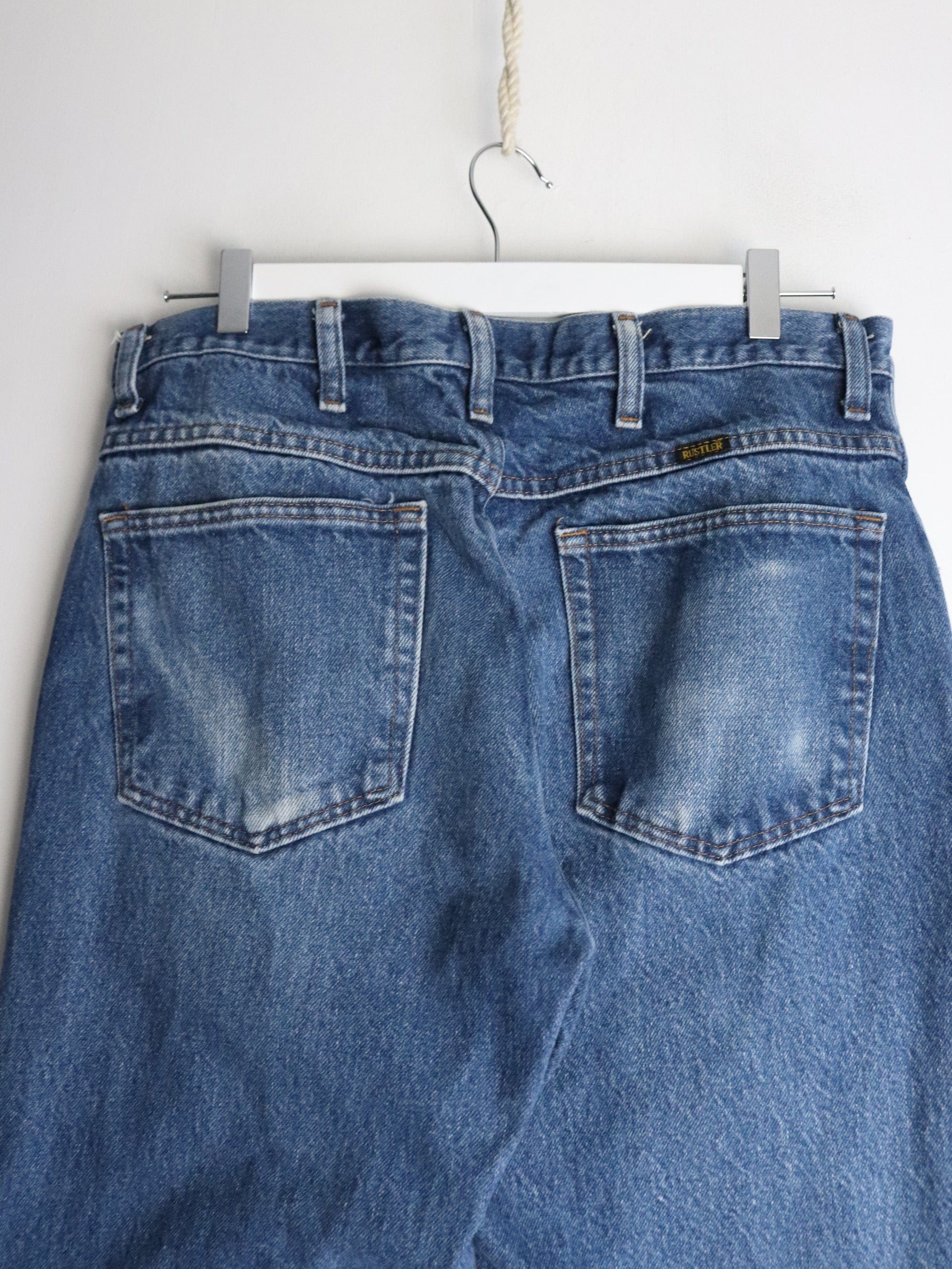 パンツ 90's RUSTLER Denim Pants Made in USA Rustler Pants Mens 34 x 29 Blue Denim Jeans – Proper Vintage