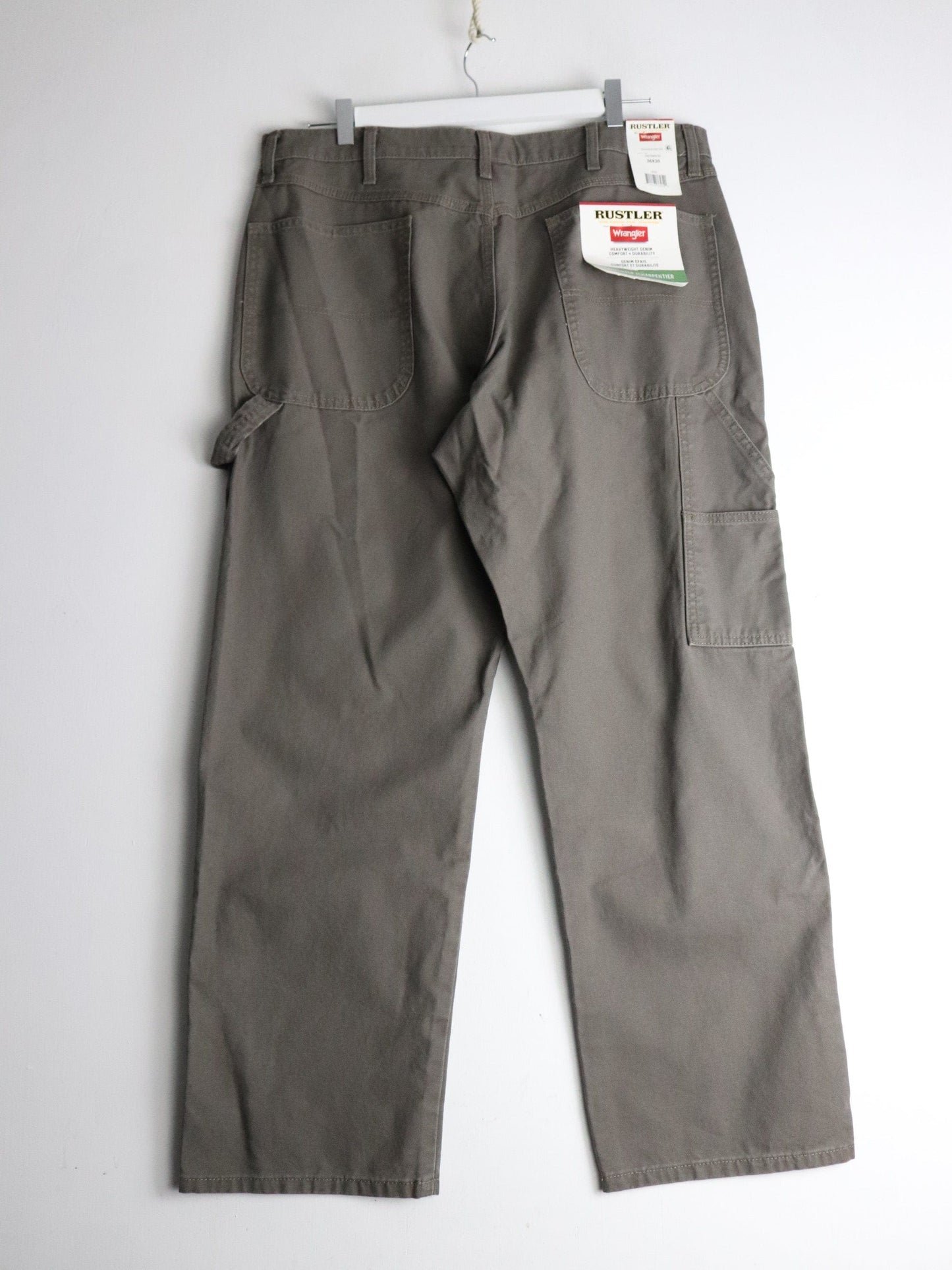 Rustler Wrangler Pants Mens 36 x 30 Green Carpenter  Work Wear from propervintagecanada
