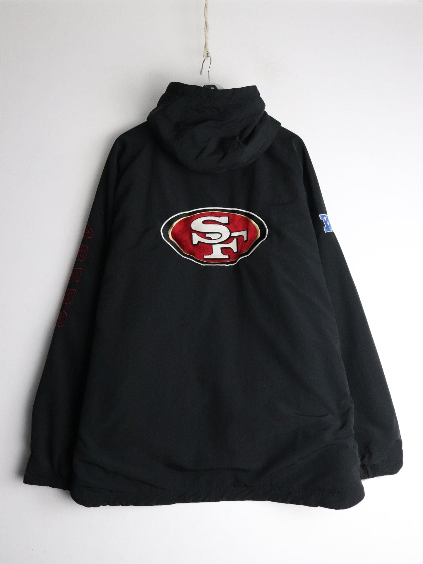 San Francisco 49ers Jacket Mens 2XL Black Fleece Reversible
