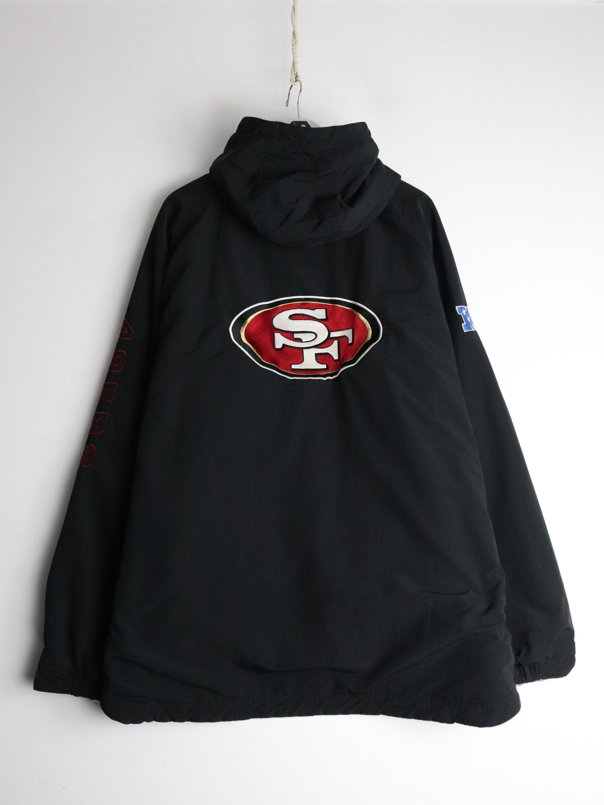 San Francisco 49ers Jacket Mens 2XL Black Fleece Reversible