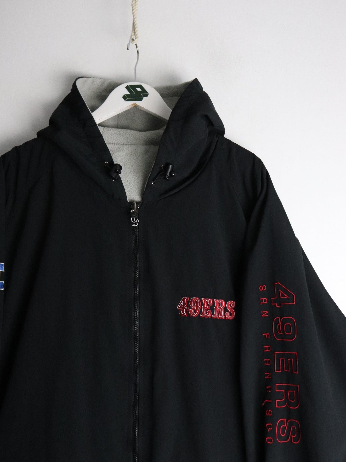 San Francisco 49ers Jacket Mens 2XL Black Fleece Reversible