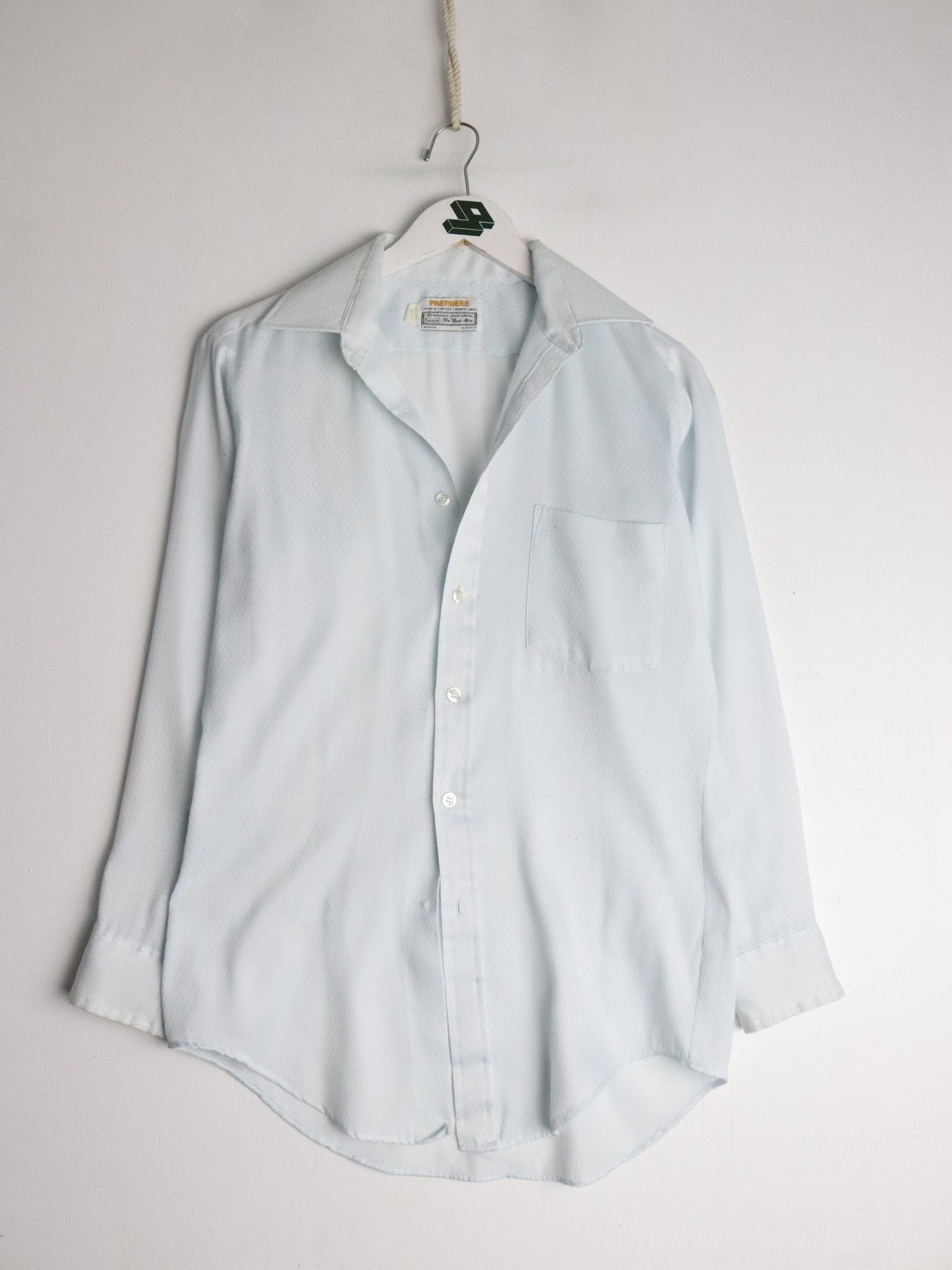 Sears Button Up Shirts Vintage Sears Shirt Mens Small Blue Button Up