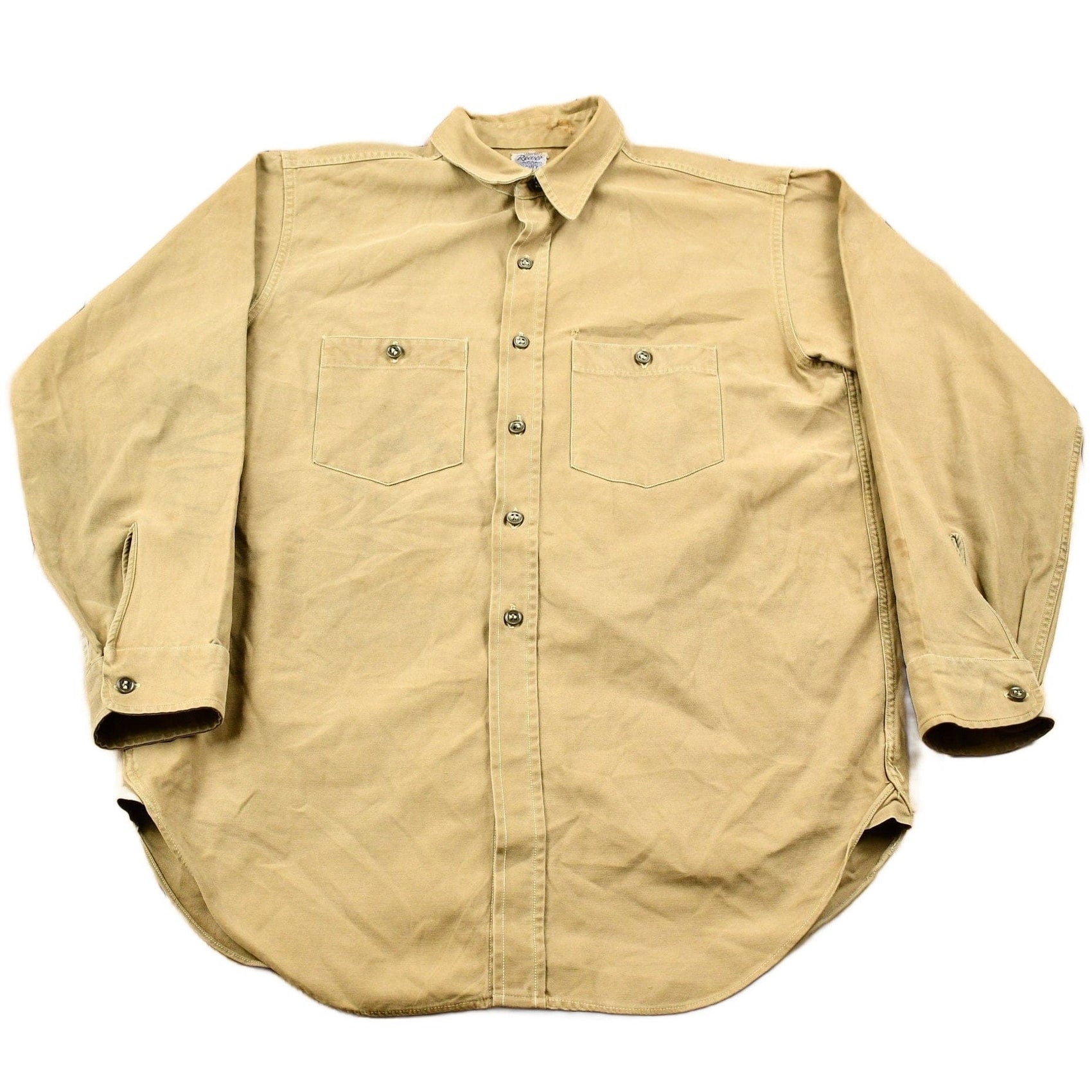Sears Clothing > Gender Neutral Adult Clothing > Jackets & Coats Vintage 1940s Reeves Hercules Mountain Cloth Work Shirt Jacket Men's Large