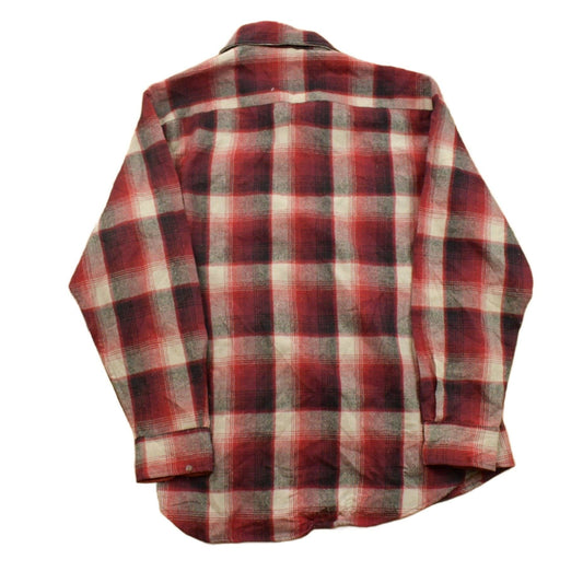 Sears Clothing > Men's Clothing > Shirts & Tees > Oxfords & Button Downs Vintage 1990s Sears Roebuck Plaid Flannel Button Up Shirt Men's Medium