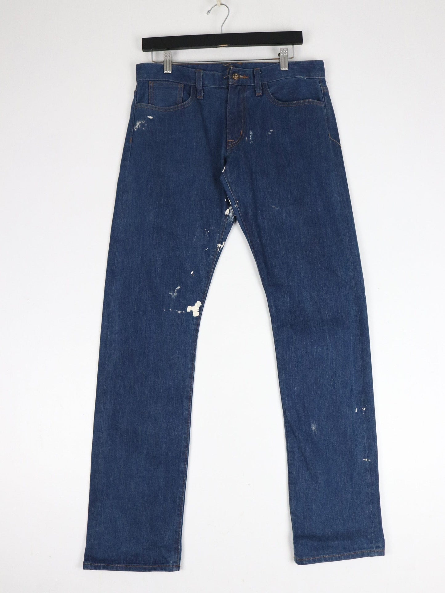 Selvedge Denim Jeans 33 x 32 Blue Skinny Fit