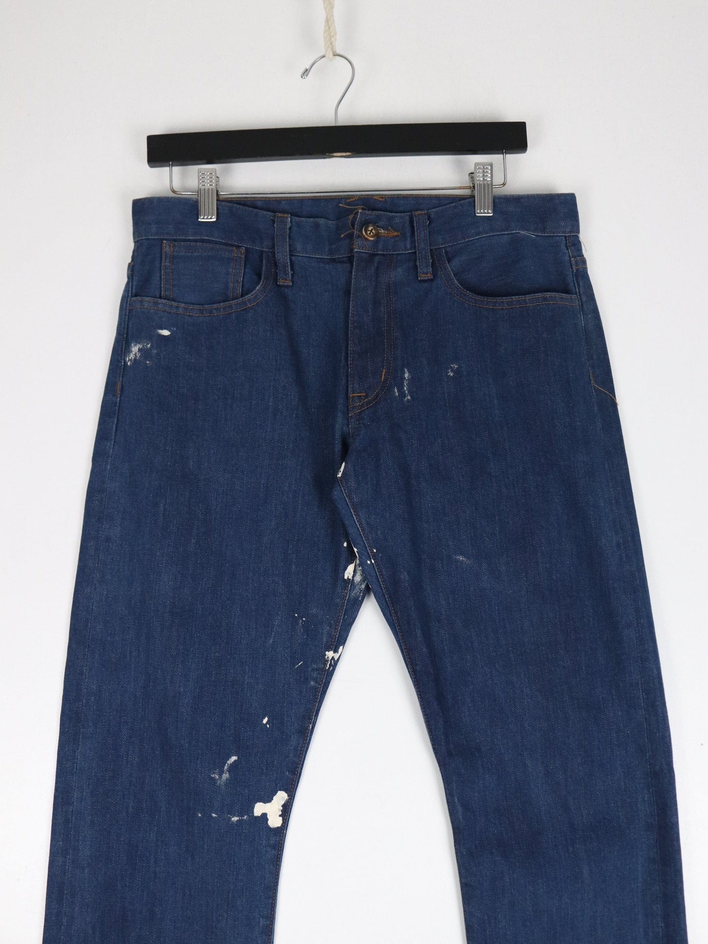 Selvedge Denim Jeans 33 x 32 Blue Skinny Fit