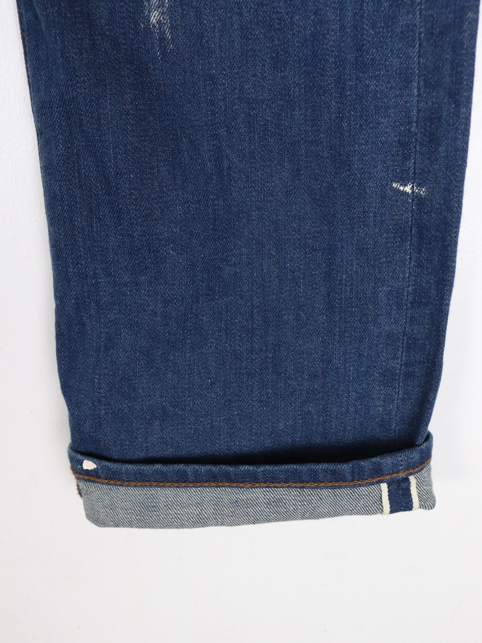 Selvedge Denim Jeans 33 x 32 Blue Skinny Fit