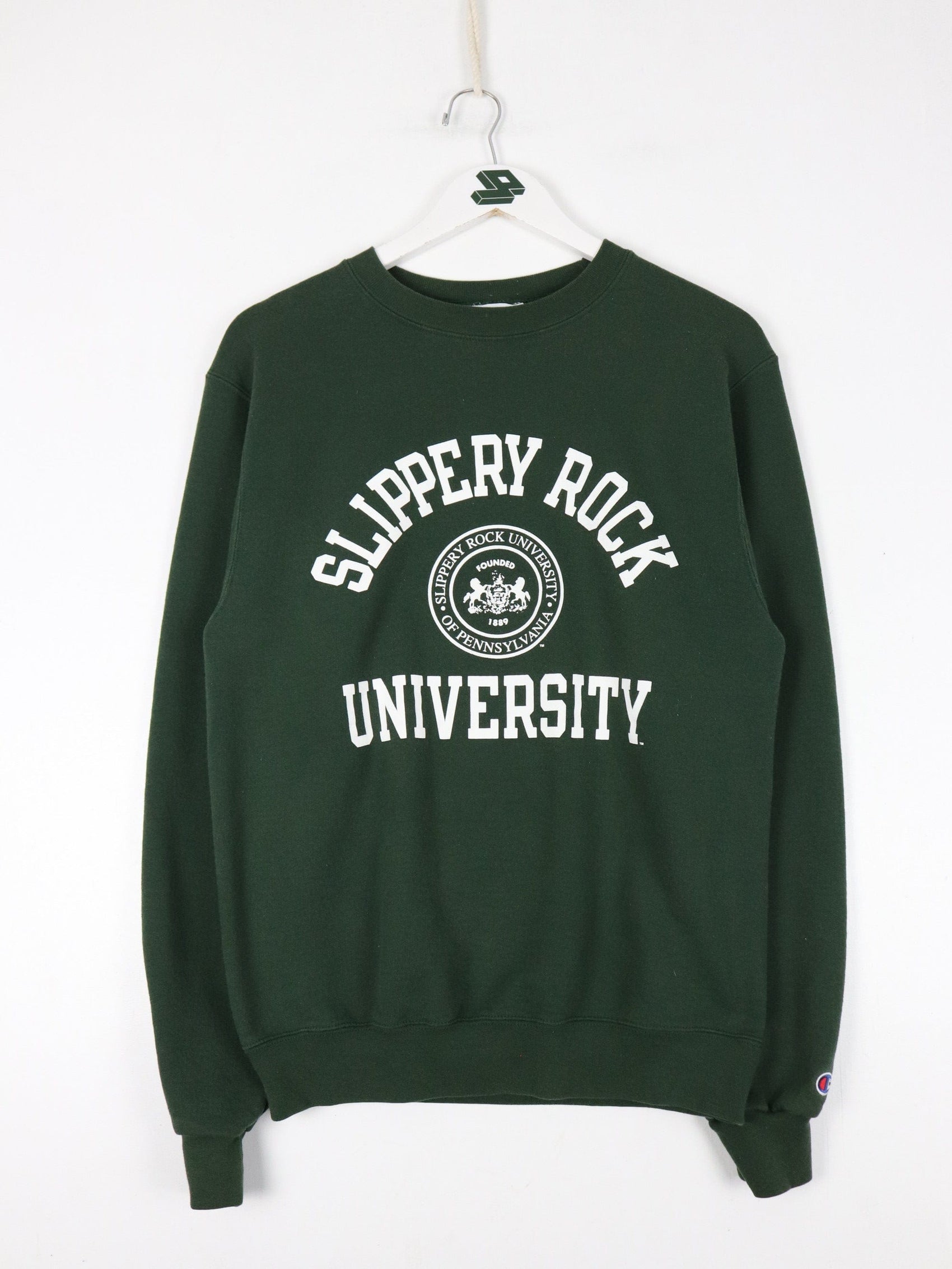 Slippery Rock University Sweatshirt Mens Small Green Champion College