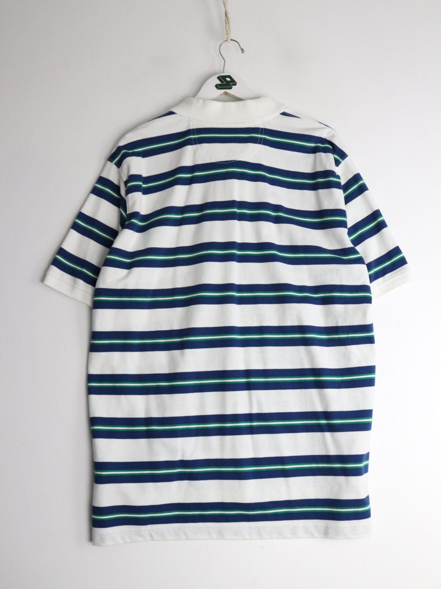 St. John's Bay Polo Shirt Mens XL White Striped from propervintagecanada