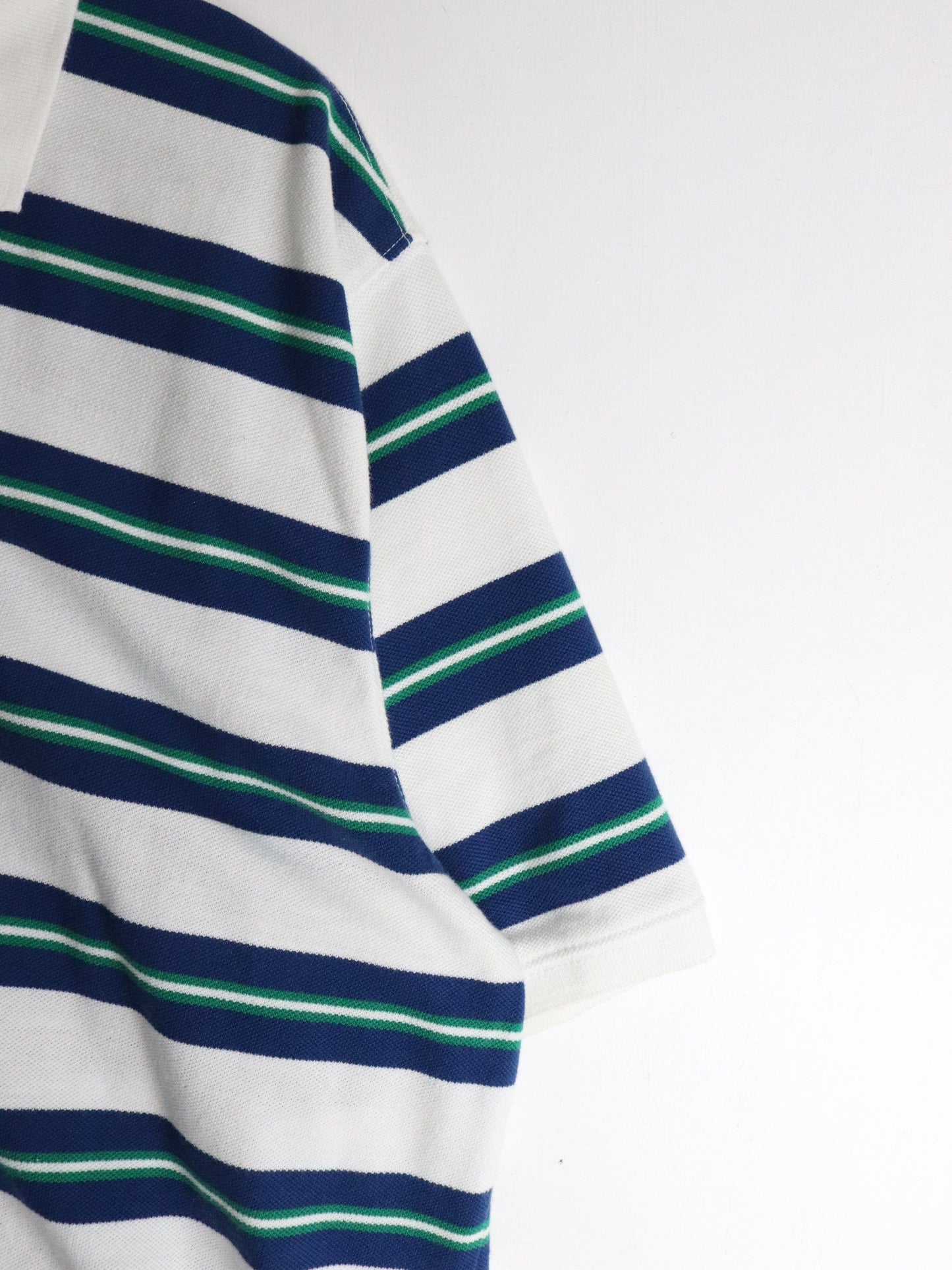 St. John's Bay Polo Shirt Mens XL White Striped from propervintagecanada