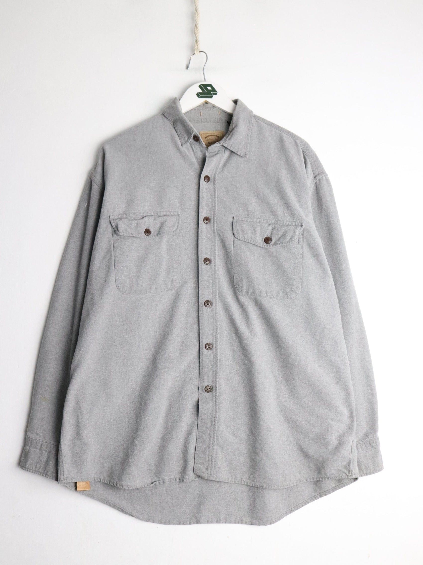 St. John's Bay Shirt Mens Tall Large Grey Button Up