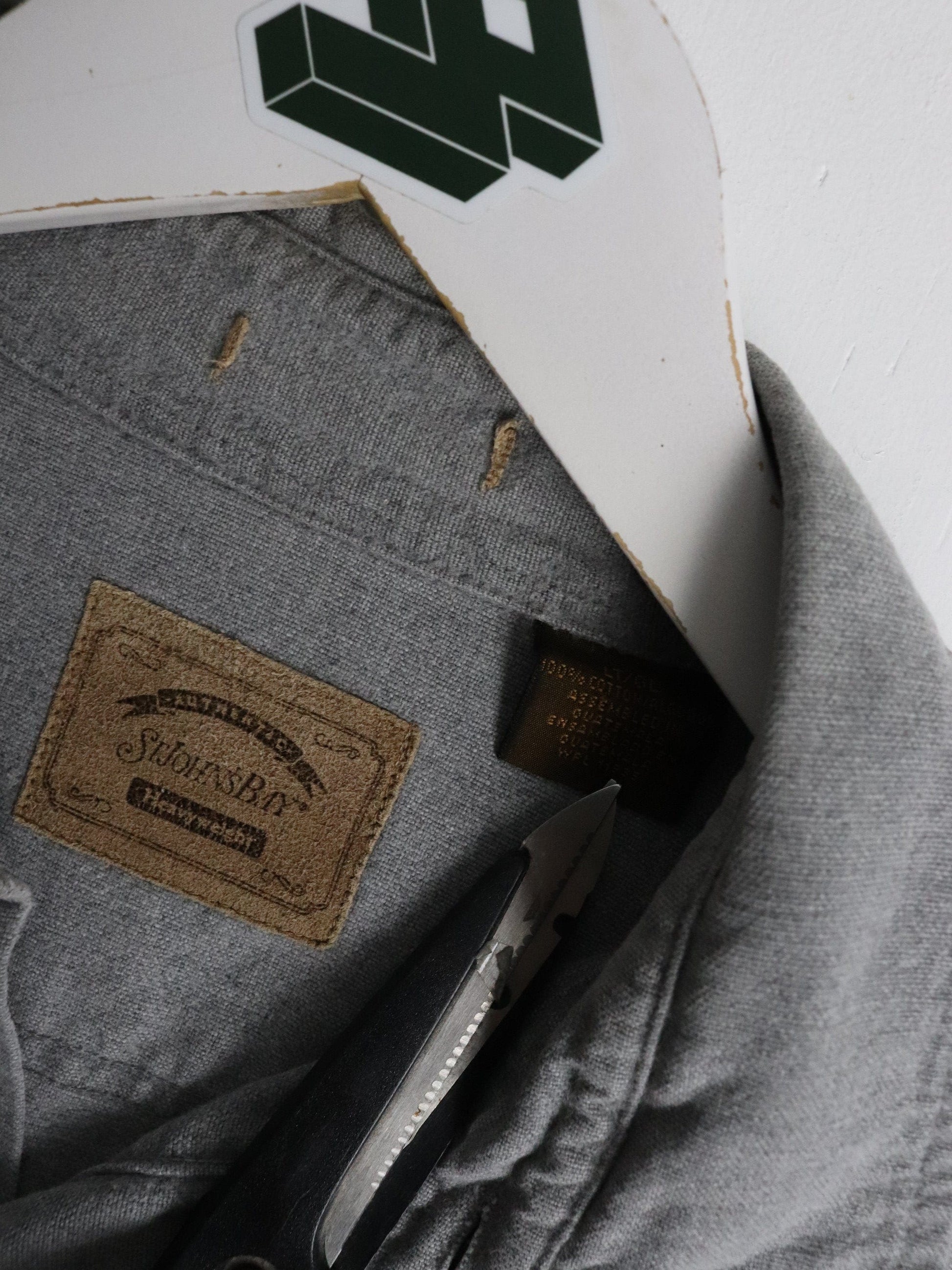 St. John's Bay Shirt Mens Tall Large Grey Button Up from propervintagecanada