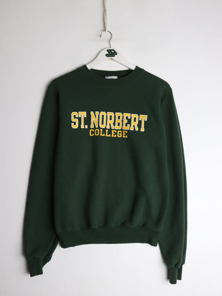 St. Norbert College Sweatshirt Mens XS Green Champion from propervintagecanada
