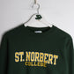 St. Norbert College Sweatshirt Mens XS Green Champion from propervintagecanada