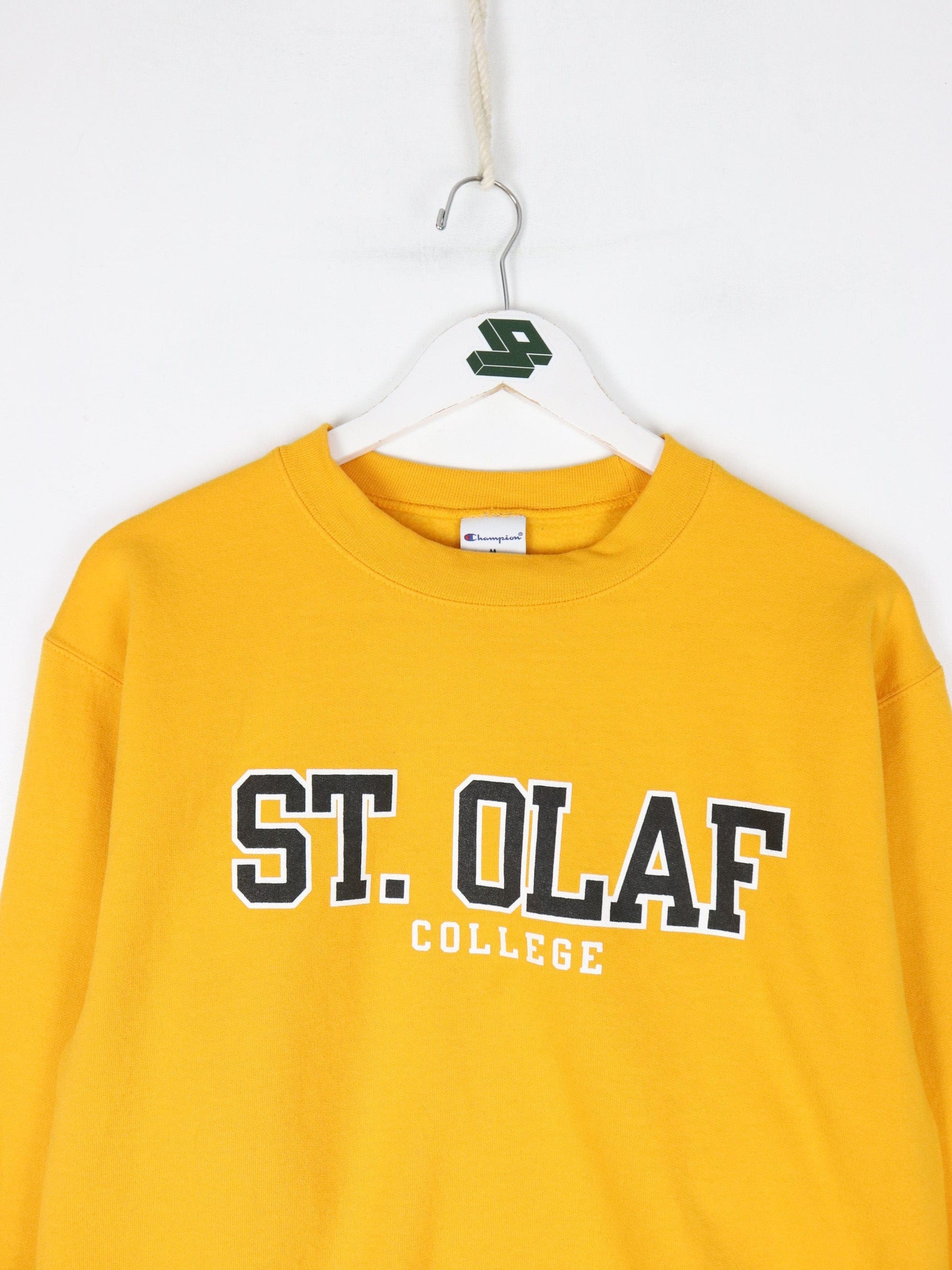 St. Olaf Sweatshirt Mens Medium Yellow College Champion from propervintagecanada