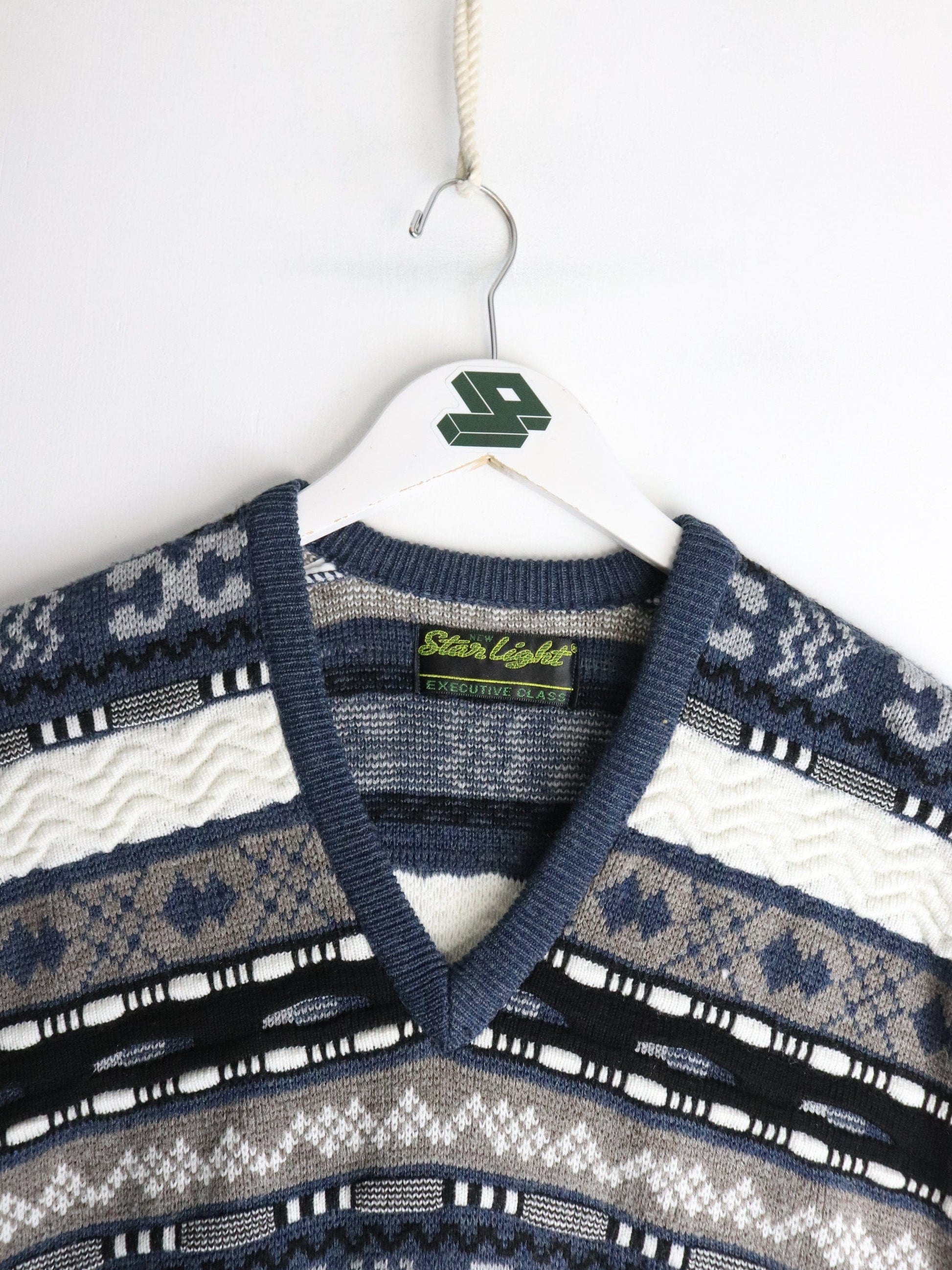 Star Light Knit Vest Mens Large Blue Coogi Style from propervintagecanada