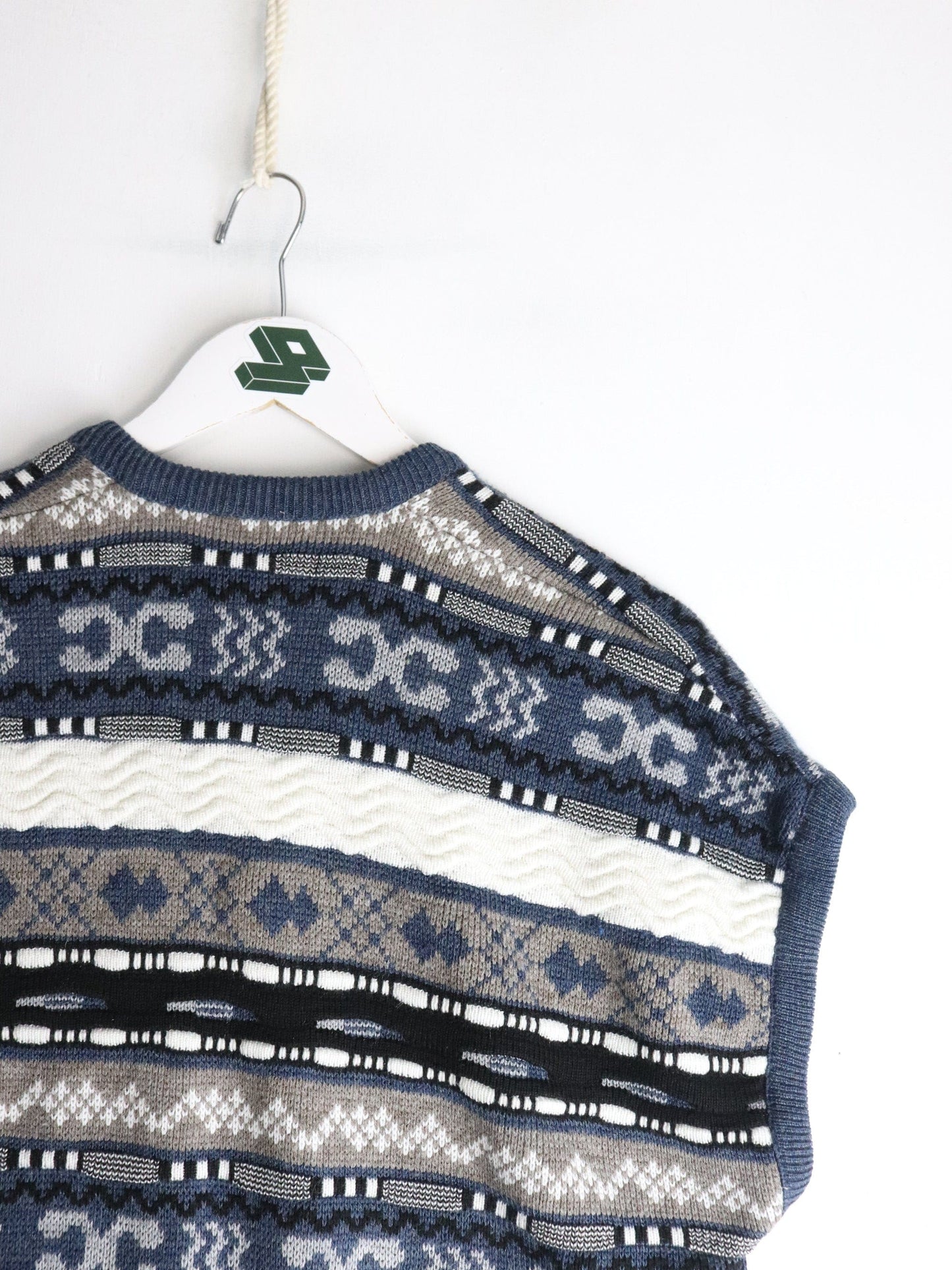 Star Light Knit Vest Mens Large Blue Coogi Style from propervintagecanada