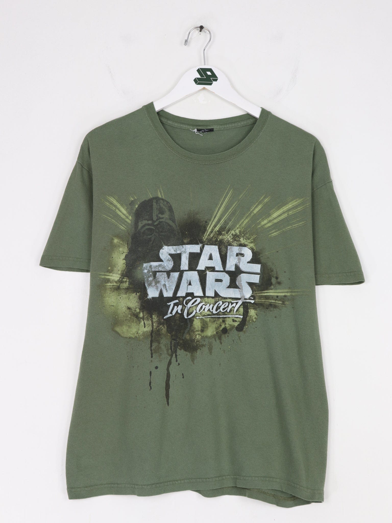 Star Wars In Concert T Shirt Mens Medium Green 2010 Tour TV Show Movie Double Sided
