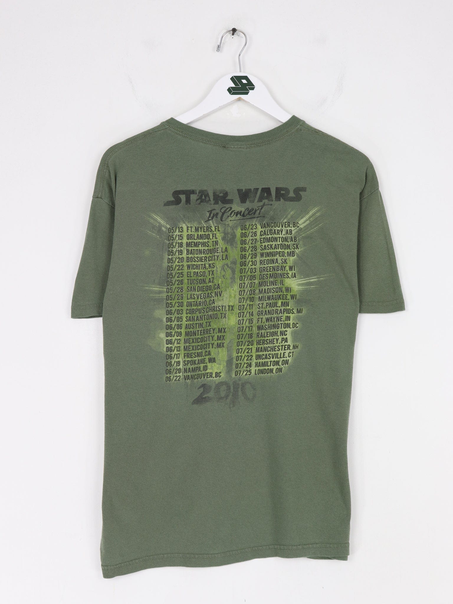 Star Wars T Shirts & Tank Tops Star Wars In Concert T Shirt Mens Medium Green 2010 Tour TV Show Movie Double Sided