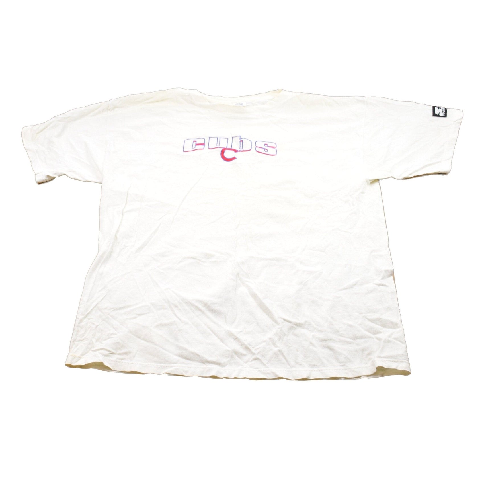 Starter Clothing > Gender Neutral Adult Clothing > Tops & Tees > T Shirts Vintage 1990s Chicago Cubs Starter MLB Graphic T-Shirt Men's XL
