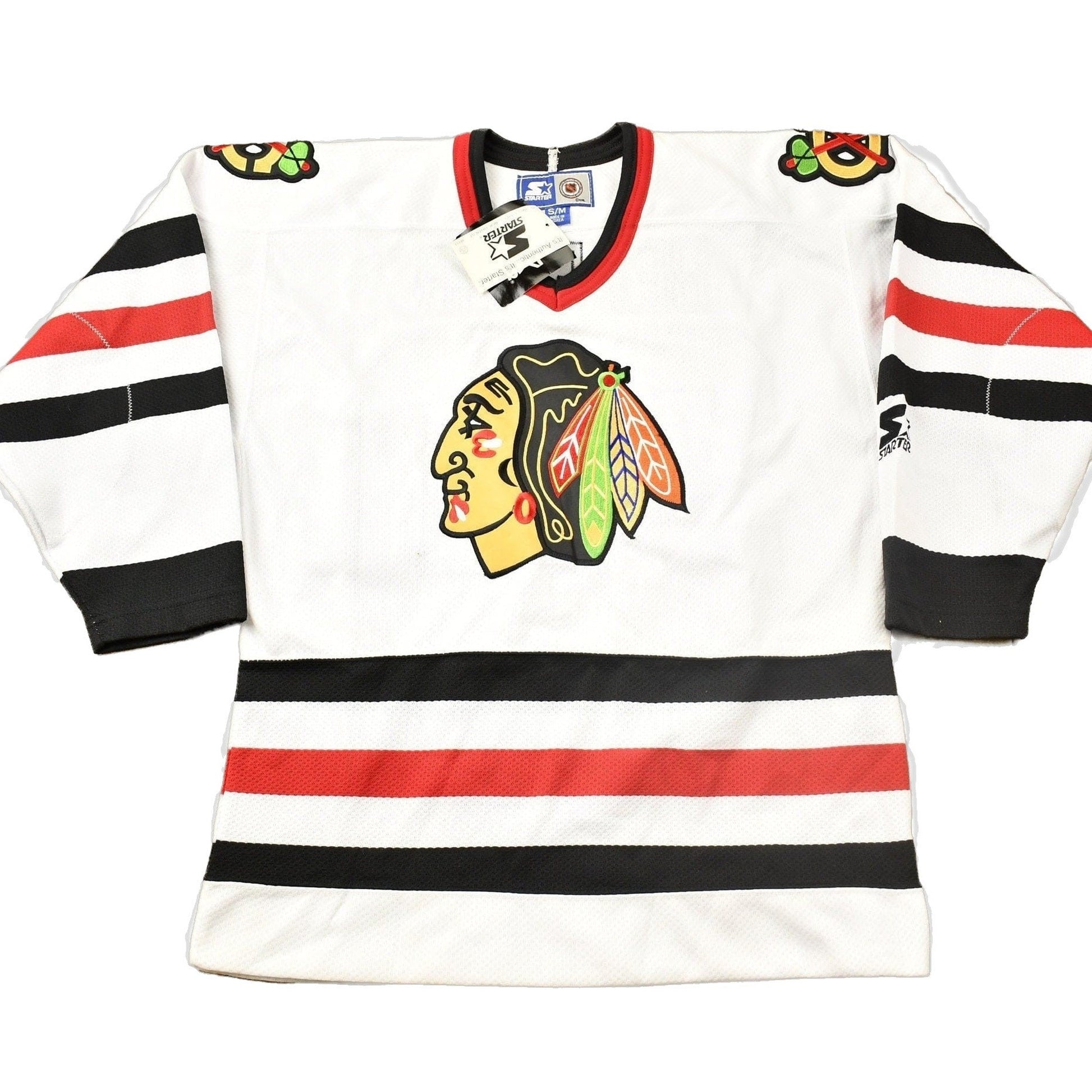 Starter Clothing > Men's Clothing > Sports & Fitness Vintage 1990s Ed Belfour Chicago Blackhawks Deadstock Starter NHL Hockey Jersey Men's Medium