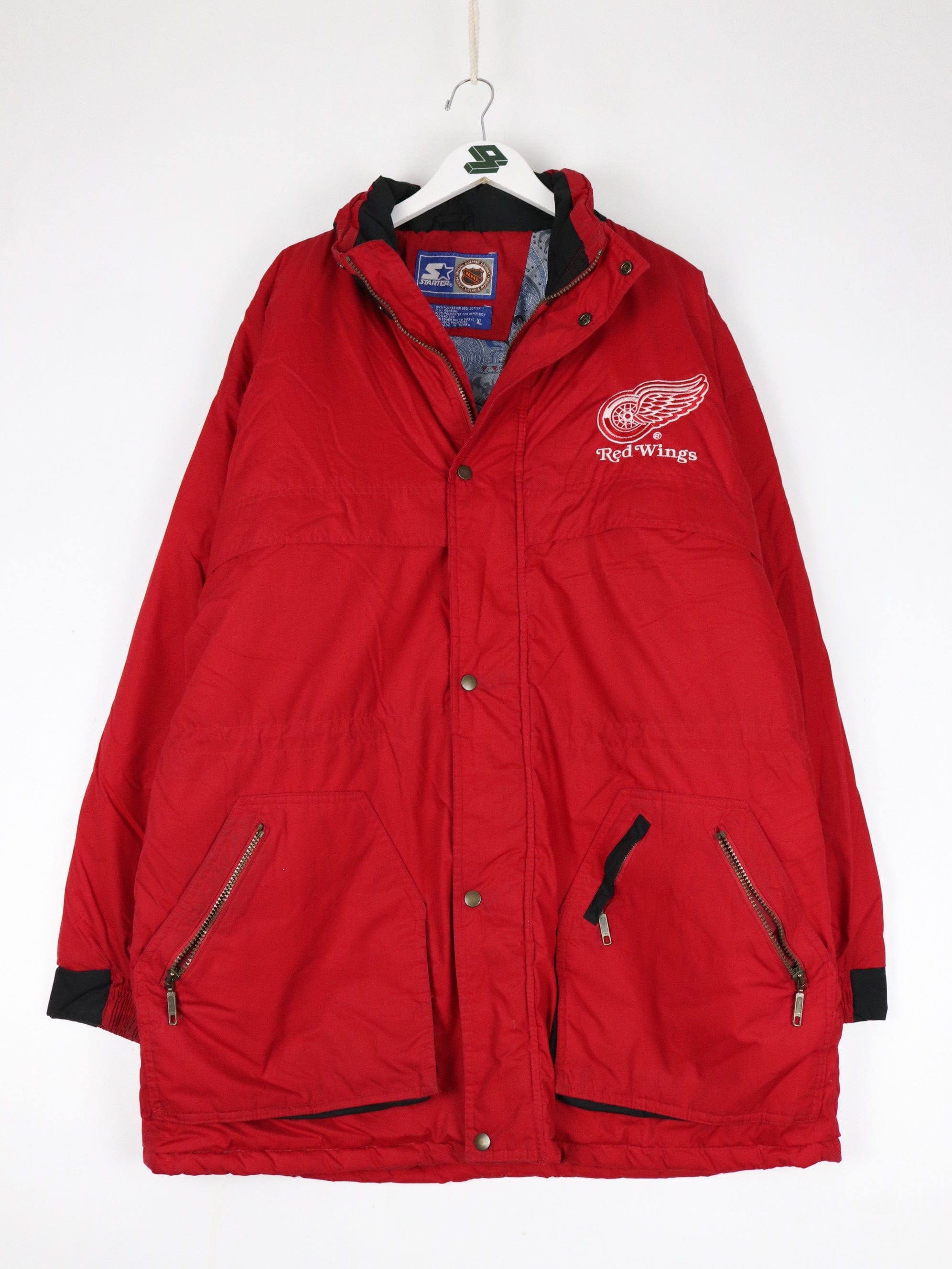 Vintage Nautica Jacket Mens XL Gren Red Reversible Fleece Coat