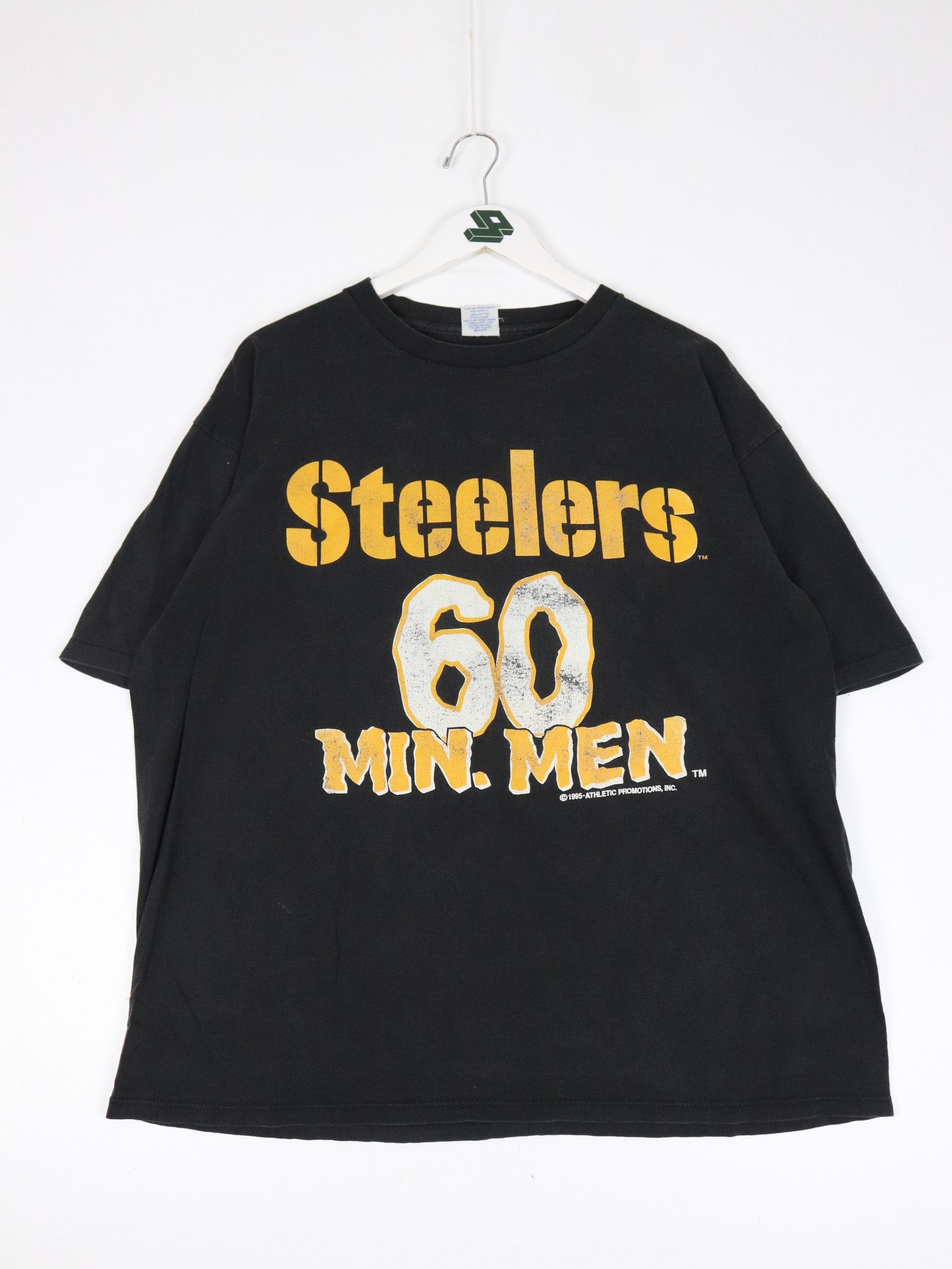 Vintage Pittsburgh Steelers T Shirt Mens XL Black Starter NFL 90s