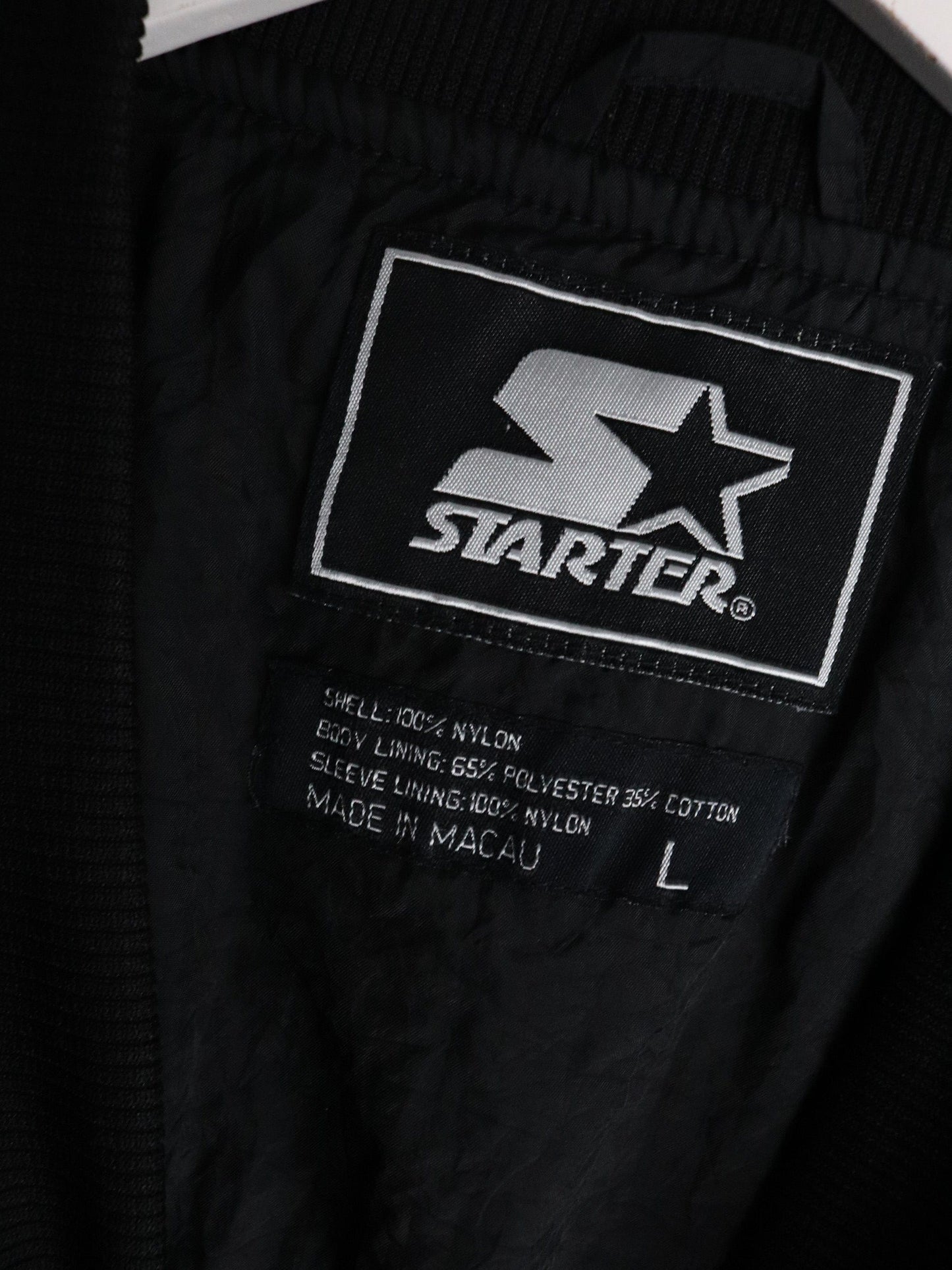 Starter Windbreakers Vintage Starter Windbreaker Mens Large Black Pullover Jacket